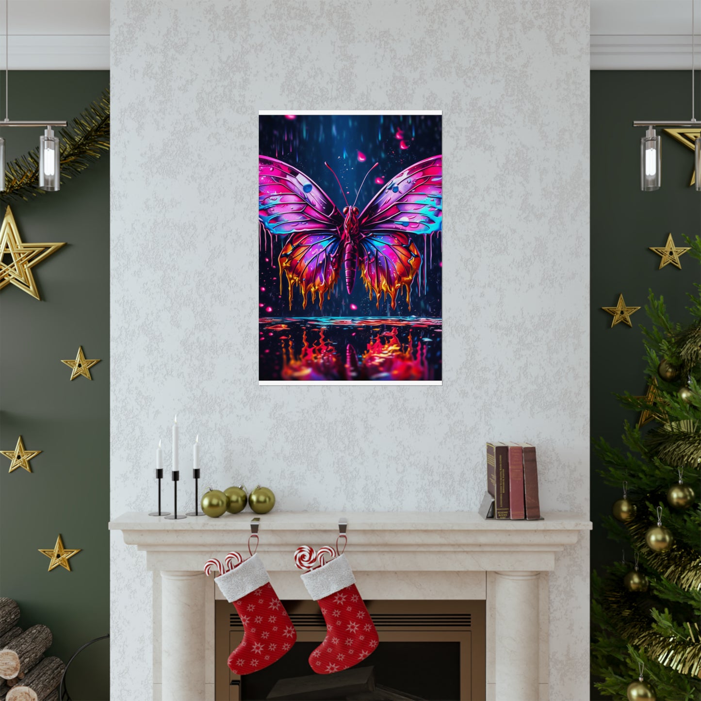 Premium Matte Vertical Posters Pink Butterfly Flair 2