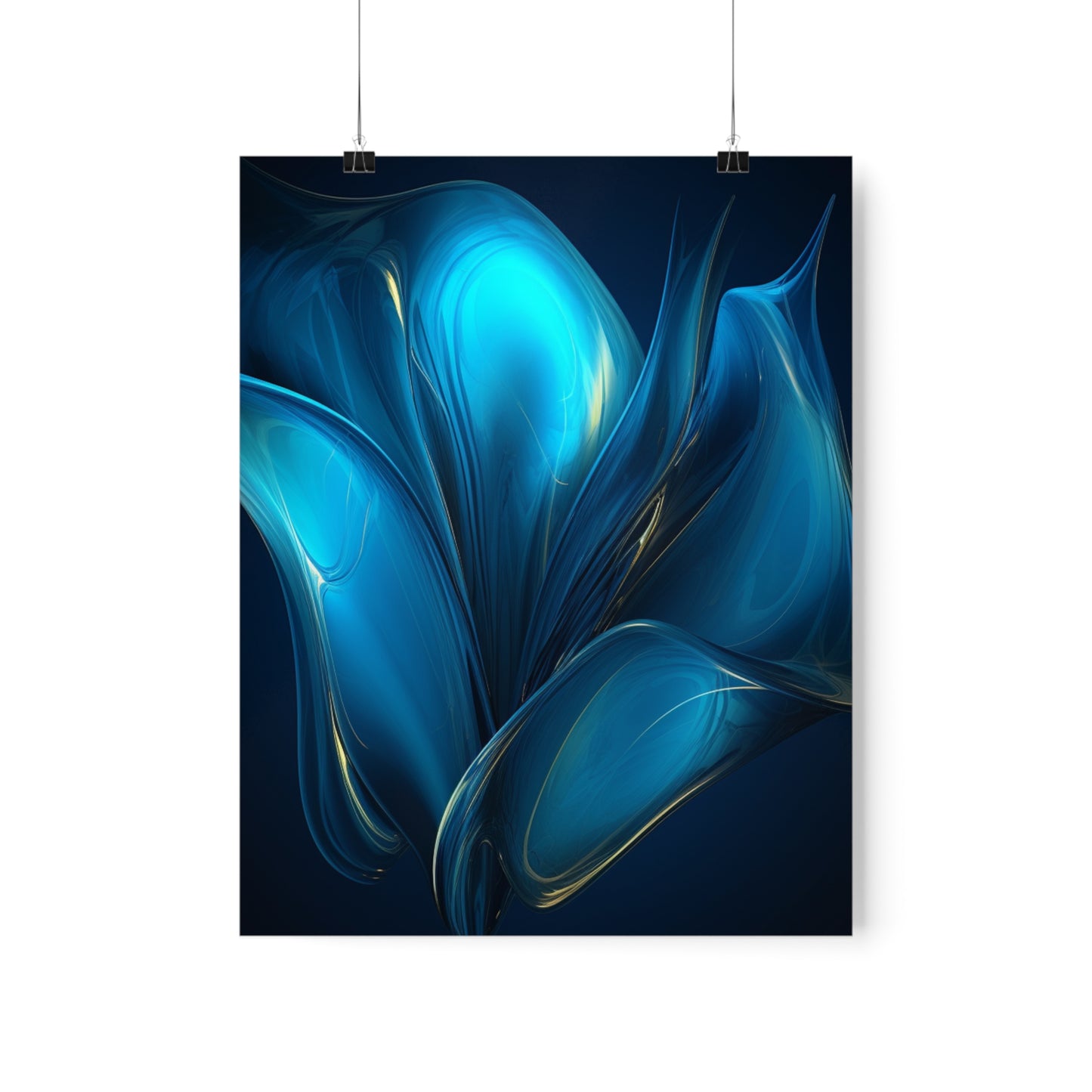 Premium Matte Vertical Posters Abstract Blue Tulip 2