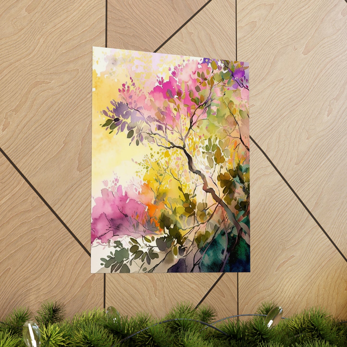 Premium Matte Vertical Posters Mother Nature Bright Spring Colors Realistic Watercolor 2