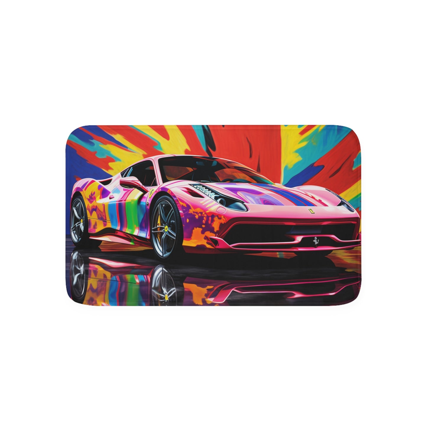 Memory Foam Bath Mat Hyper Colorfull Ferrari 3