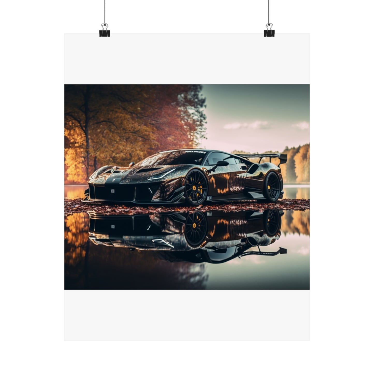 Premium Matte Vertical Posters Ferrari Lake 1