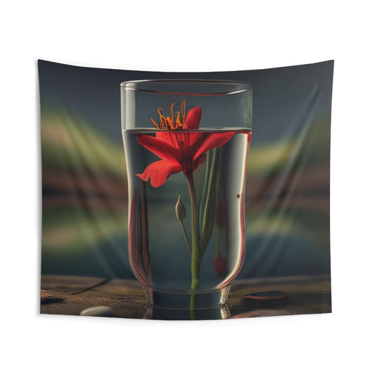 Indoor Wall Tapestries Red Lily in a Glass vase 1