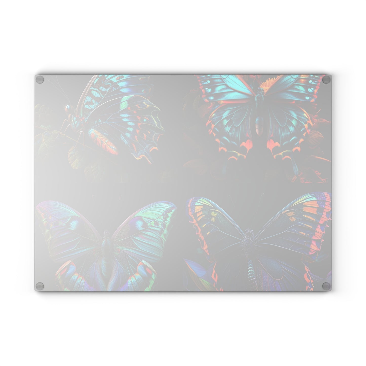 Glass Cutting Board Hue Neon Butterfly 5