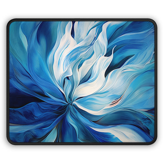 Gaming Mouse Pad  Blue Tluip Abstract 1