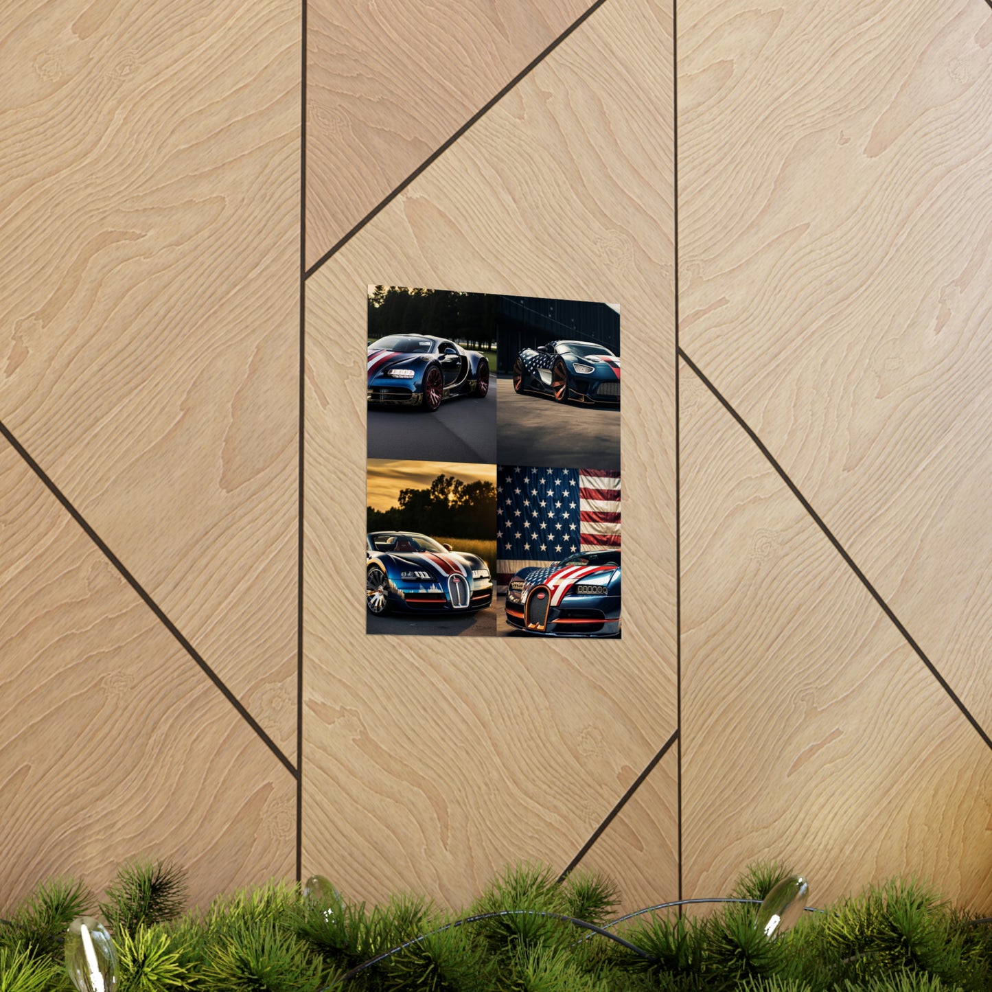 Premium Matte Vertical Posters Bugatti Flag American 5