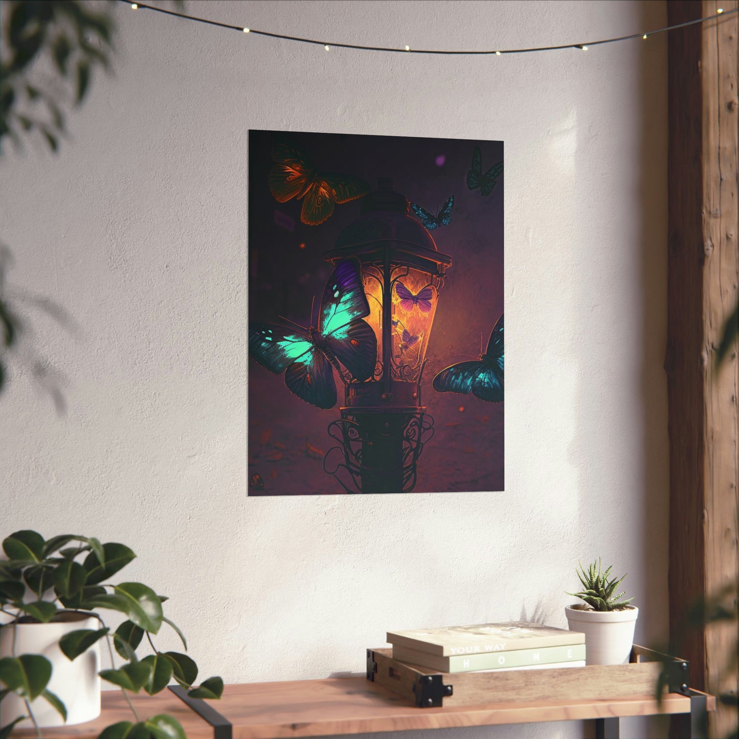Premium Matte Vertical Posters Street Light Butterfly 4