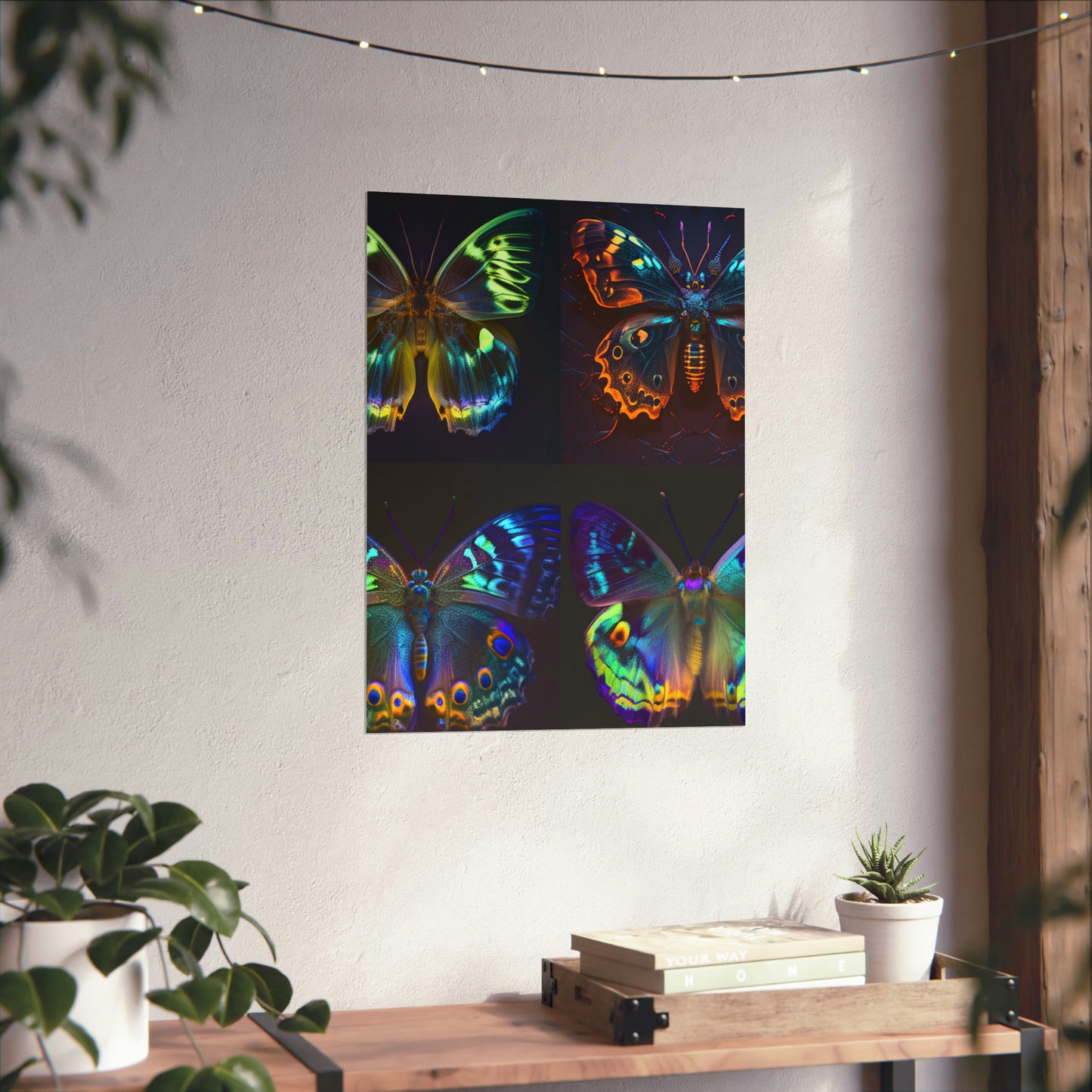 Premium Matte Vertical Posters Neon Hue Butterfly 5