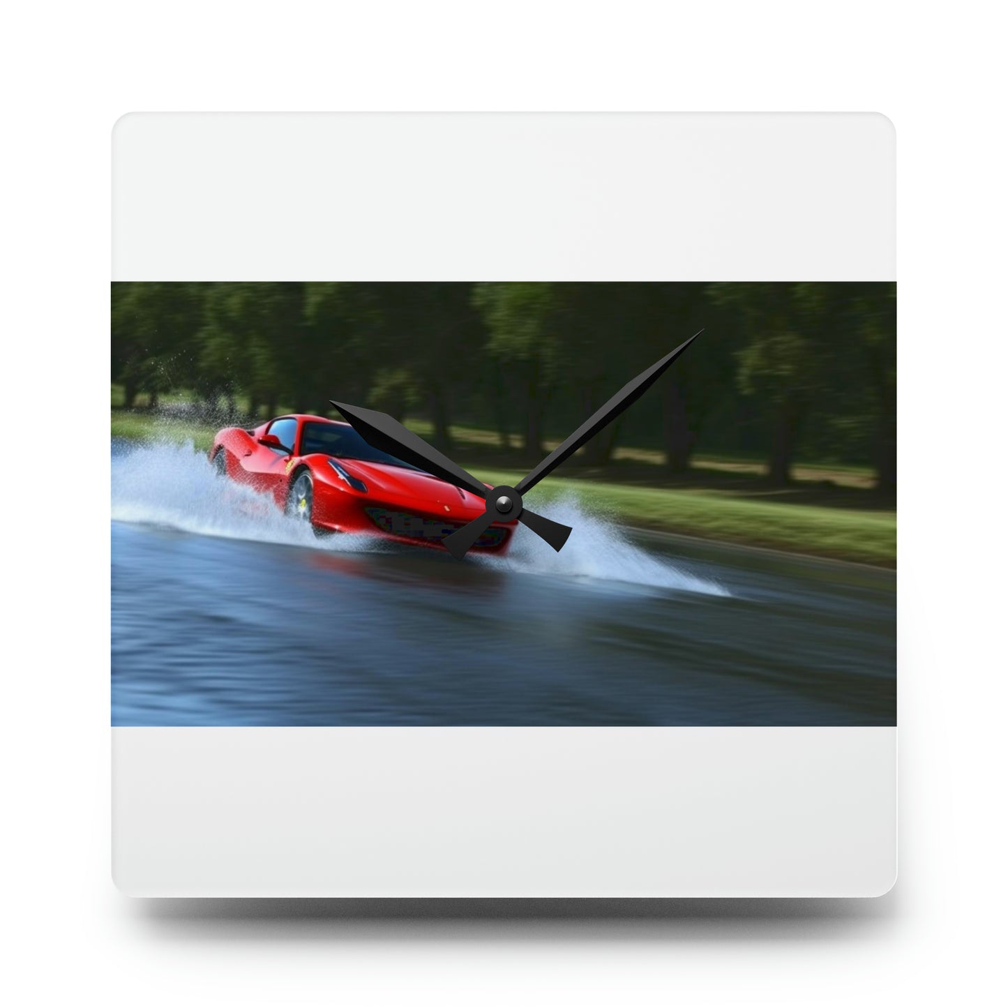 Acrylic Wall Clock Water Ferrari Splash 3