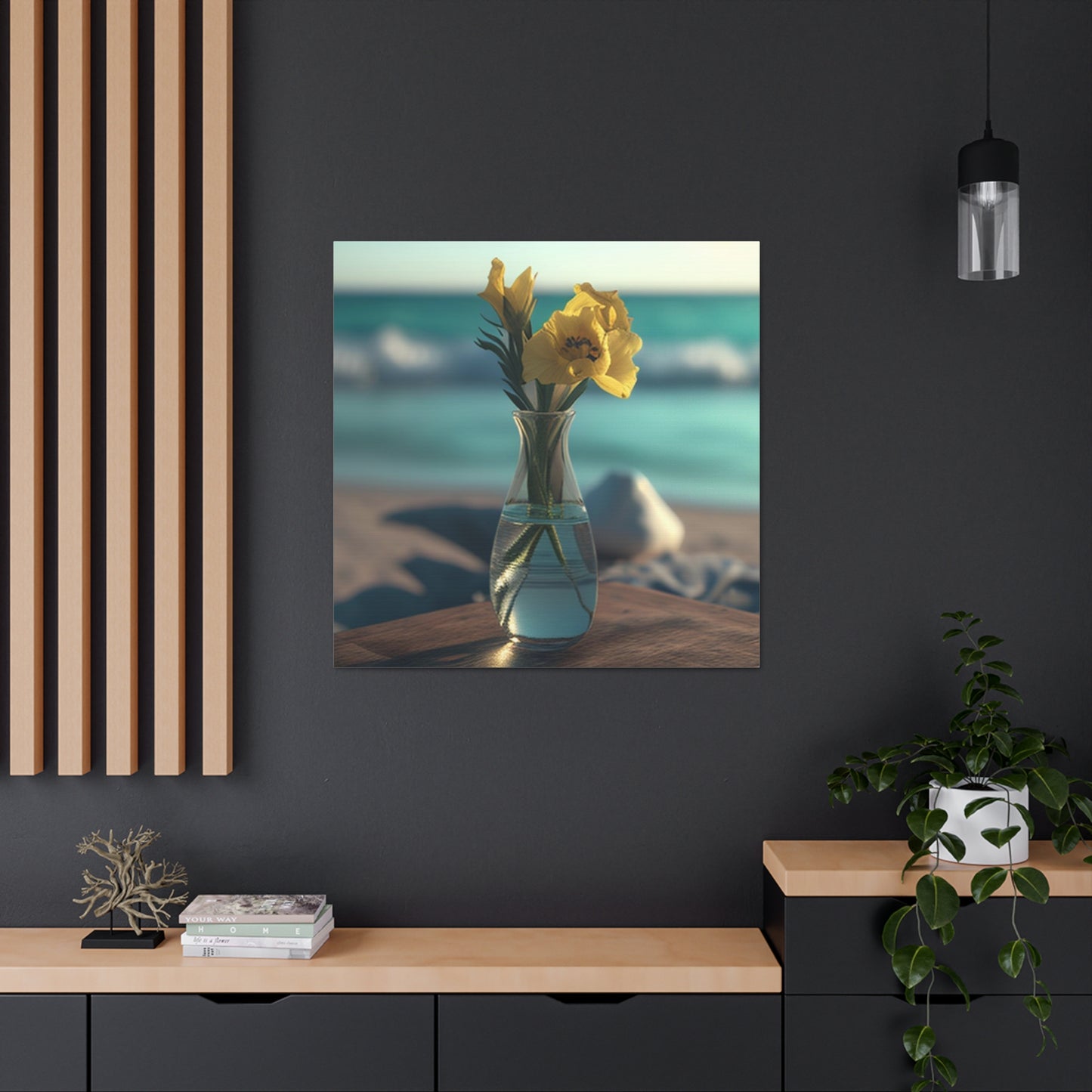 Canvas Gallery Wraps Yellow Gladiolus glass 4