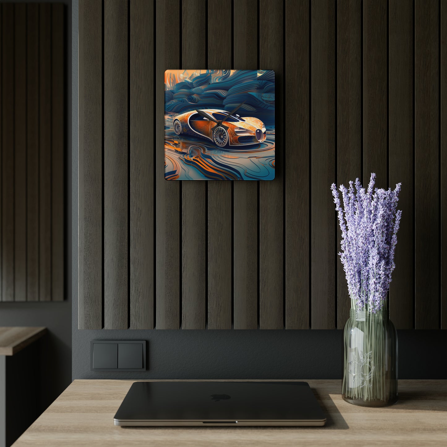 Acrylic Wall Clock Bugatti Abstract Flair 1