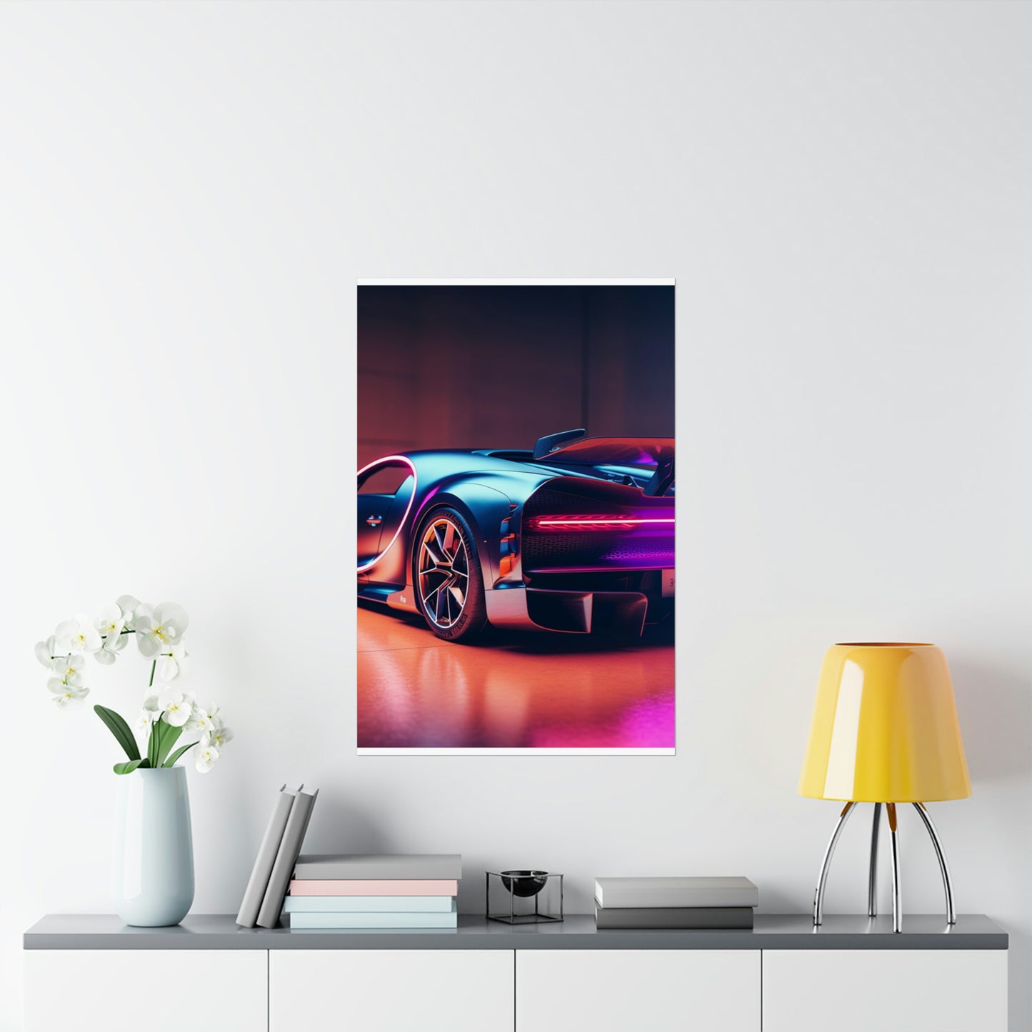 Premium Matte Vertical Posters Hyper Bugatti Neon Chiron 2