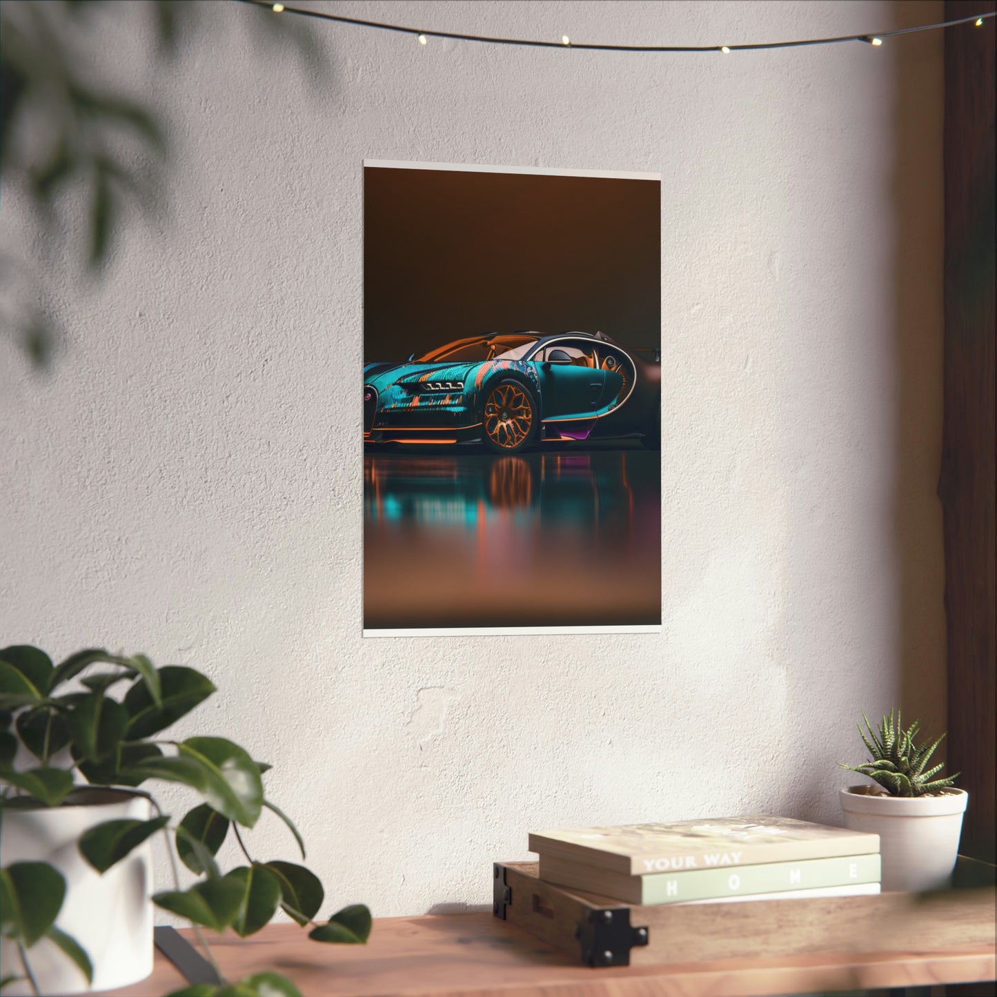 Premium Matte Vertical Posters Bugatti Blue 2