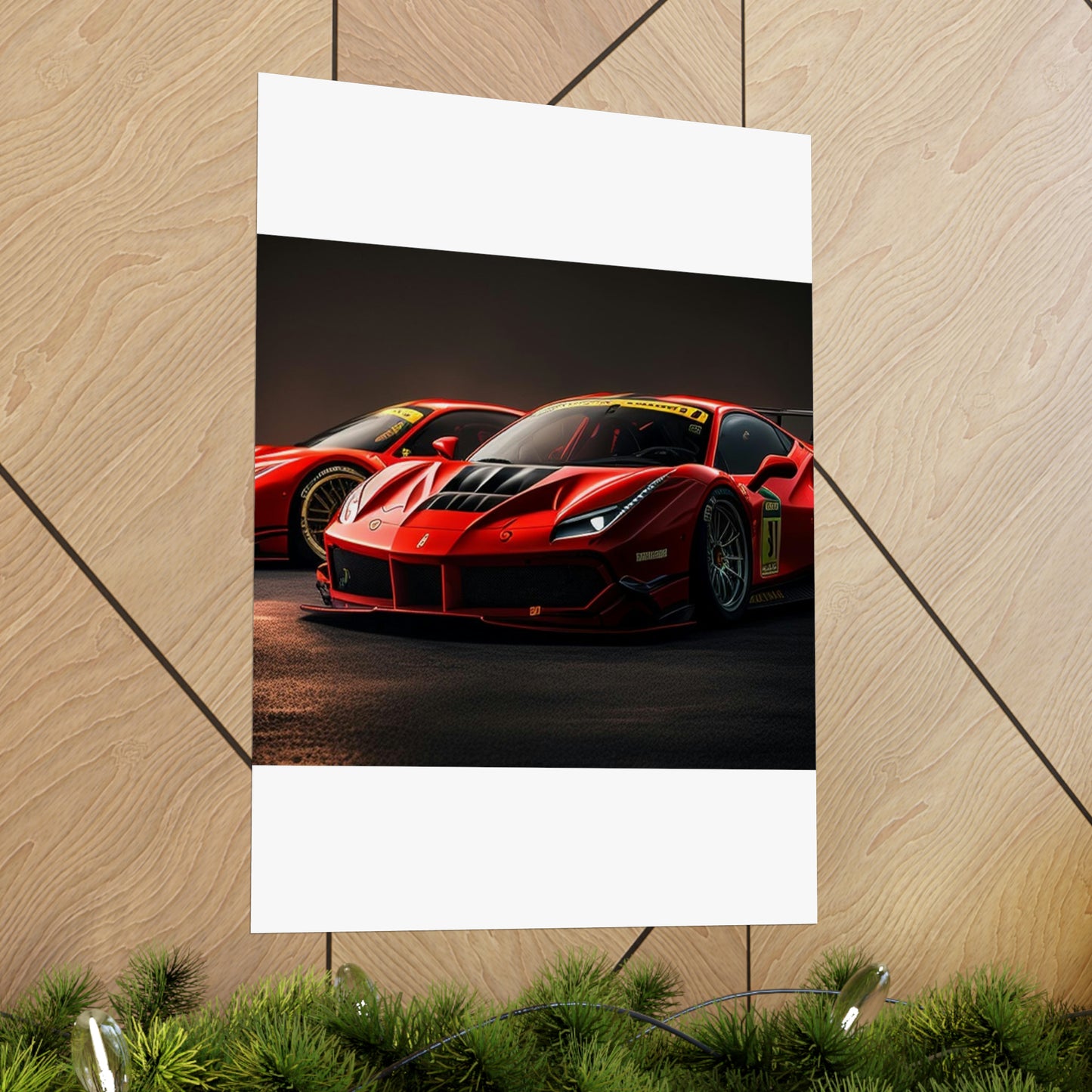 Premium Matte Vertical Posters Ferrari Red 4