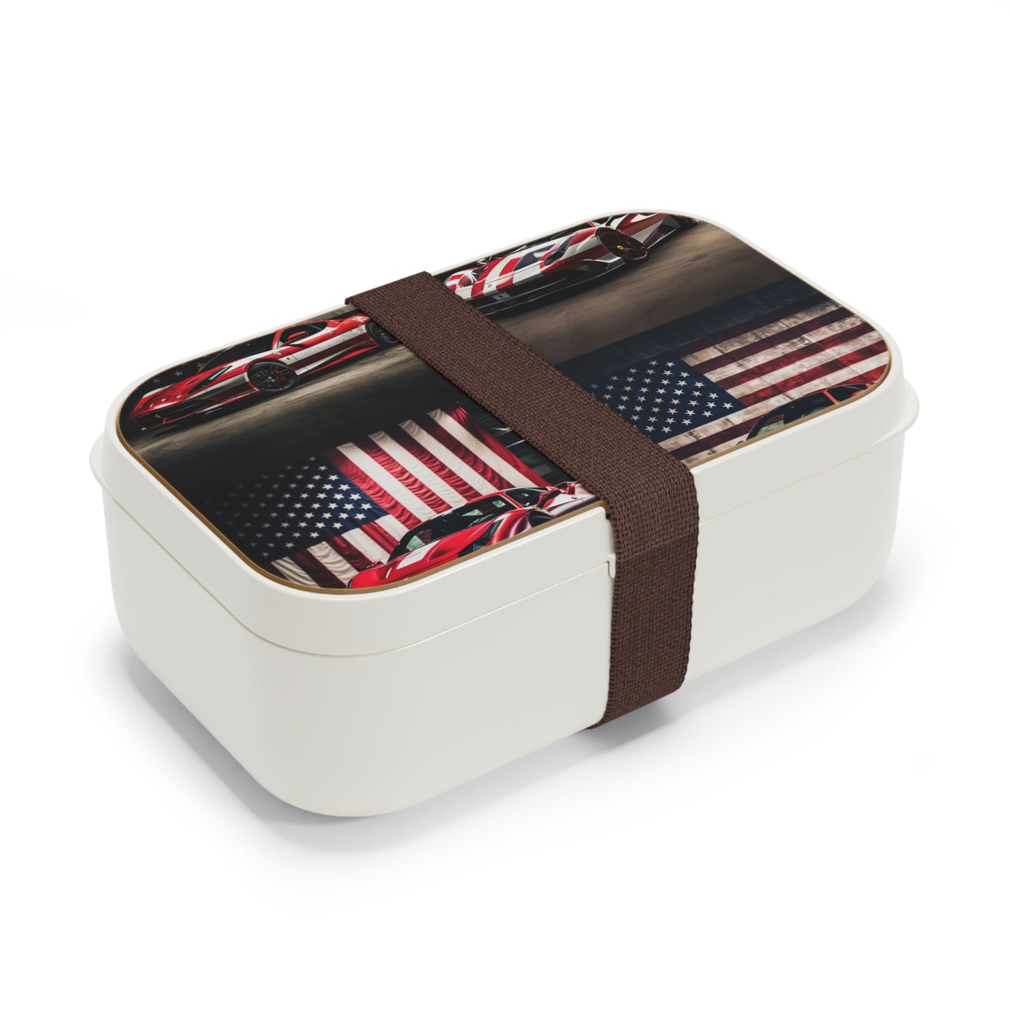 Bento Lunch Box American Flag Background Ferrari 5