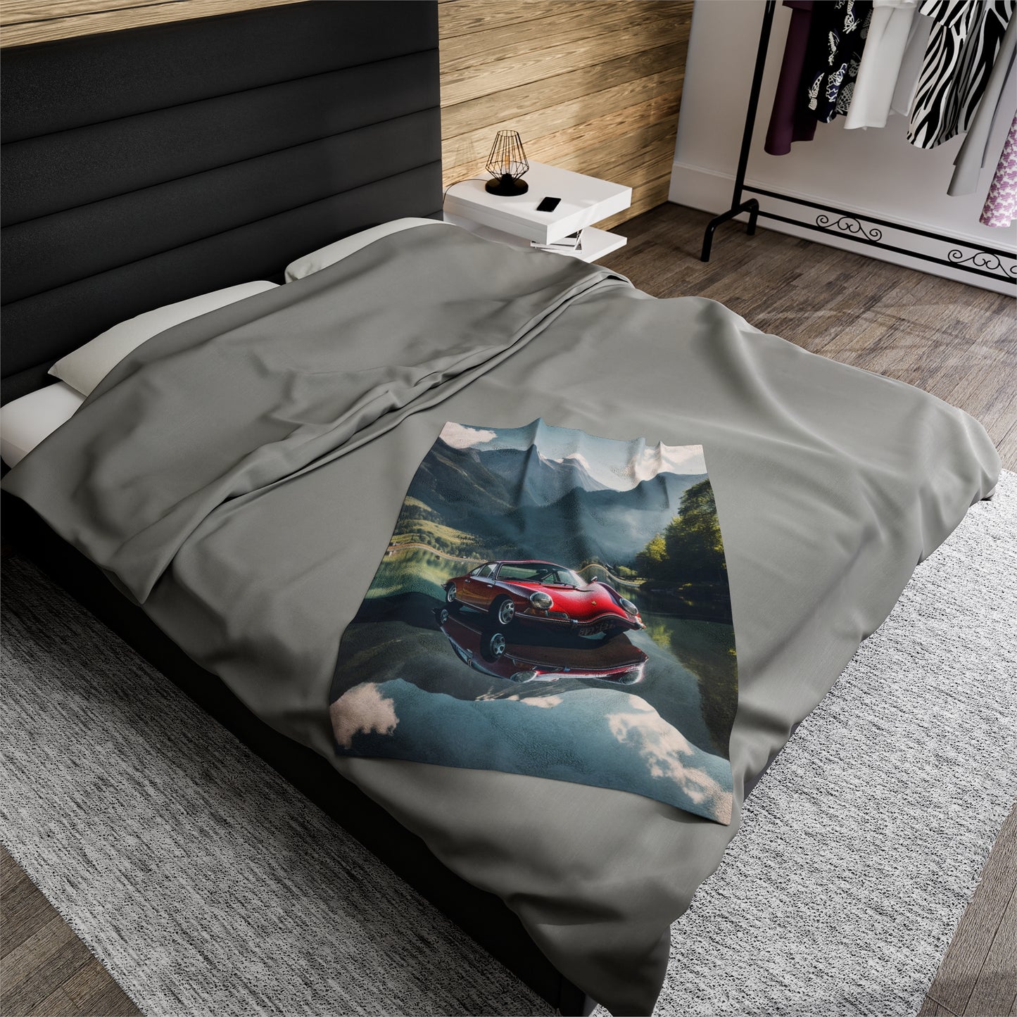 Velveteen Plush Blanket Porsche Lake 3