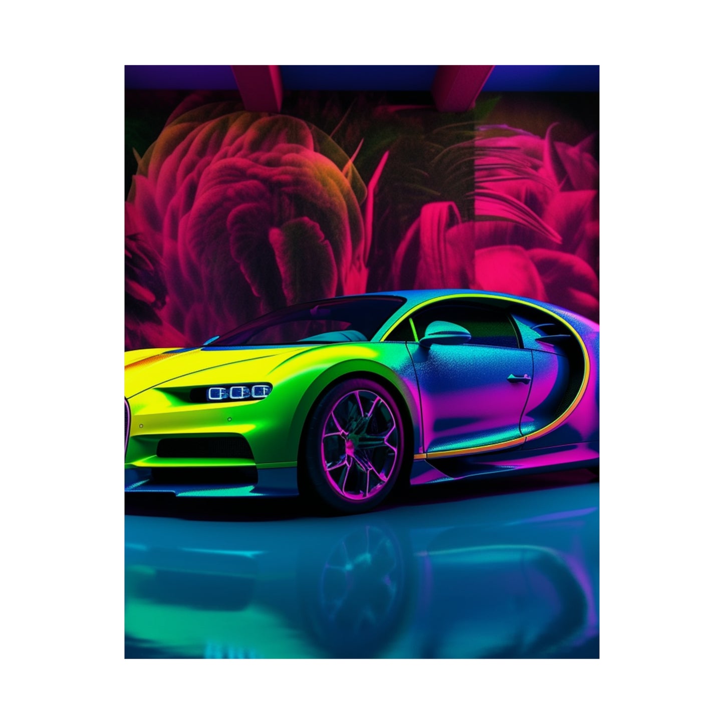 Premium Matte Vertical Posters Florescent Bugatti Flair 1