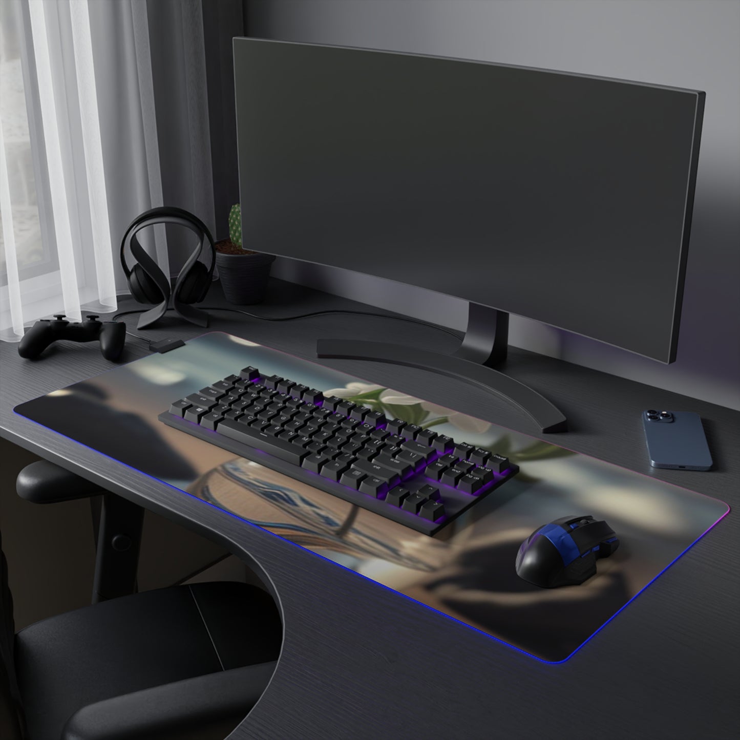 LED Gaming Mouse Pad Jasmine glass vase 3