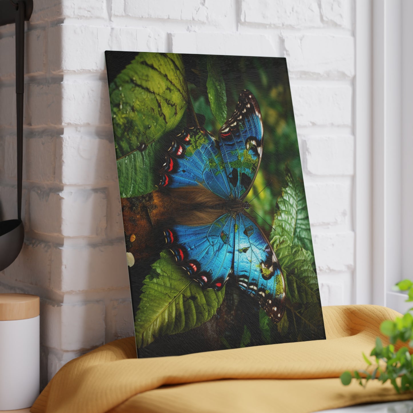 Glass Cutting Board Jungle Butterfly 2