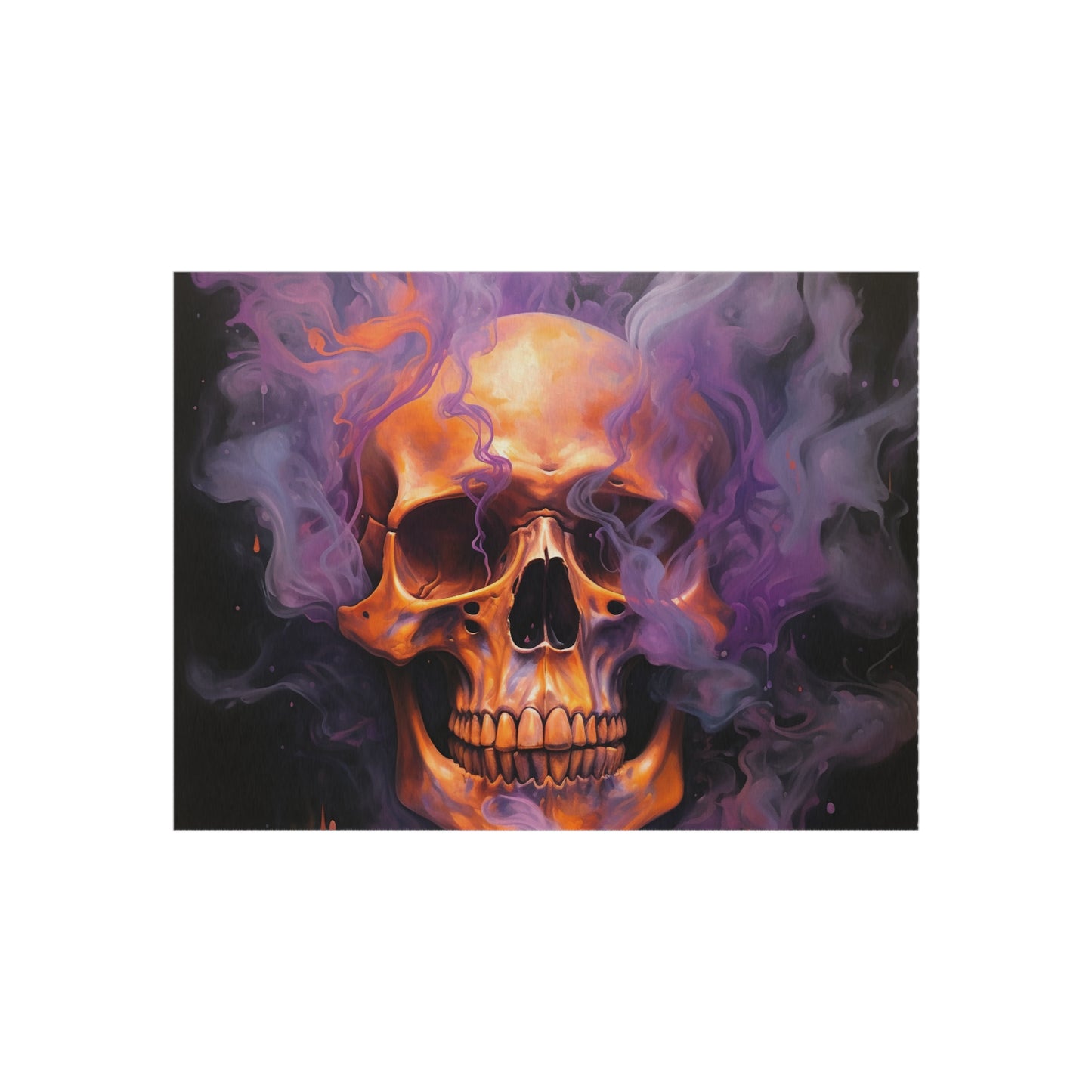 Outdoor Rug  Skull Flames 4