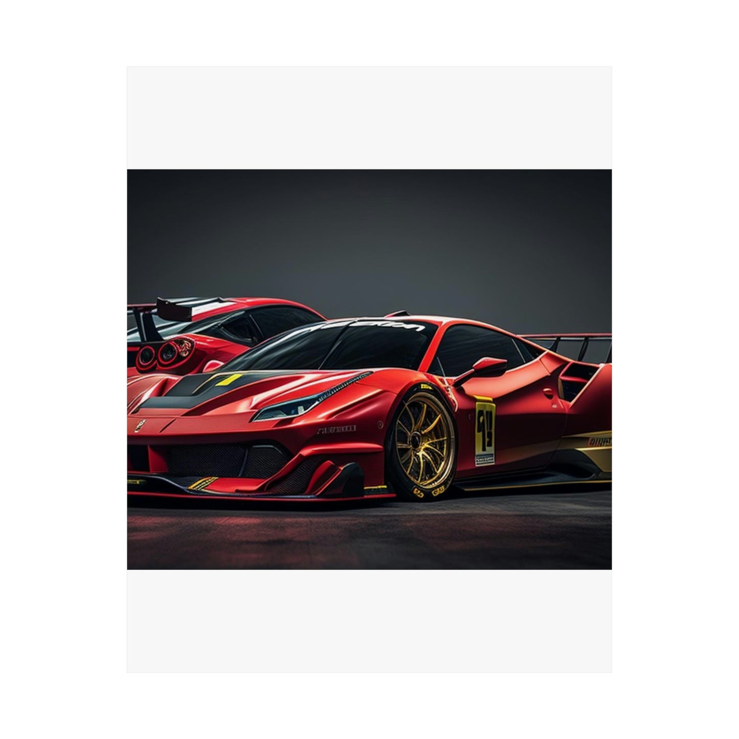 Premium Matte Vertical Posters Ferrari Red 3