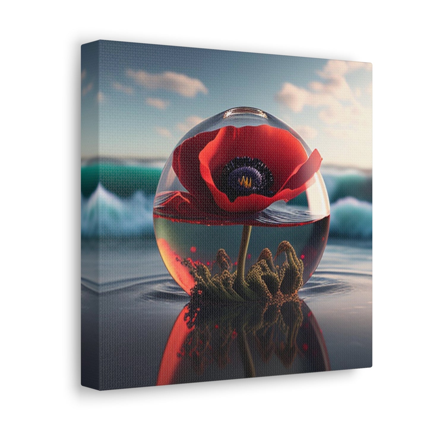 Canvas Gallery Wraps Red Anemone in a Vase 4