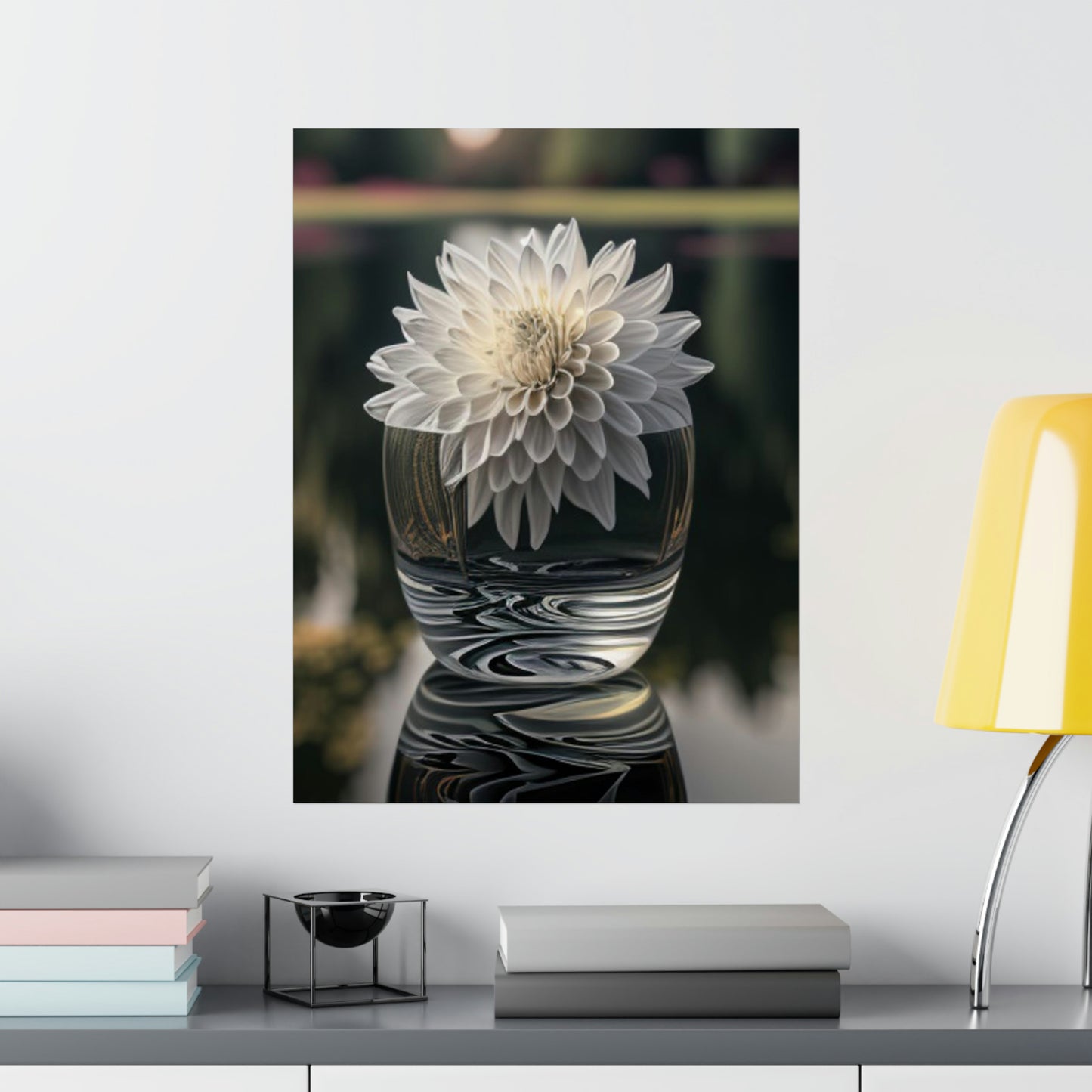 Premium Matte Vertical Posters White Dahlia 2