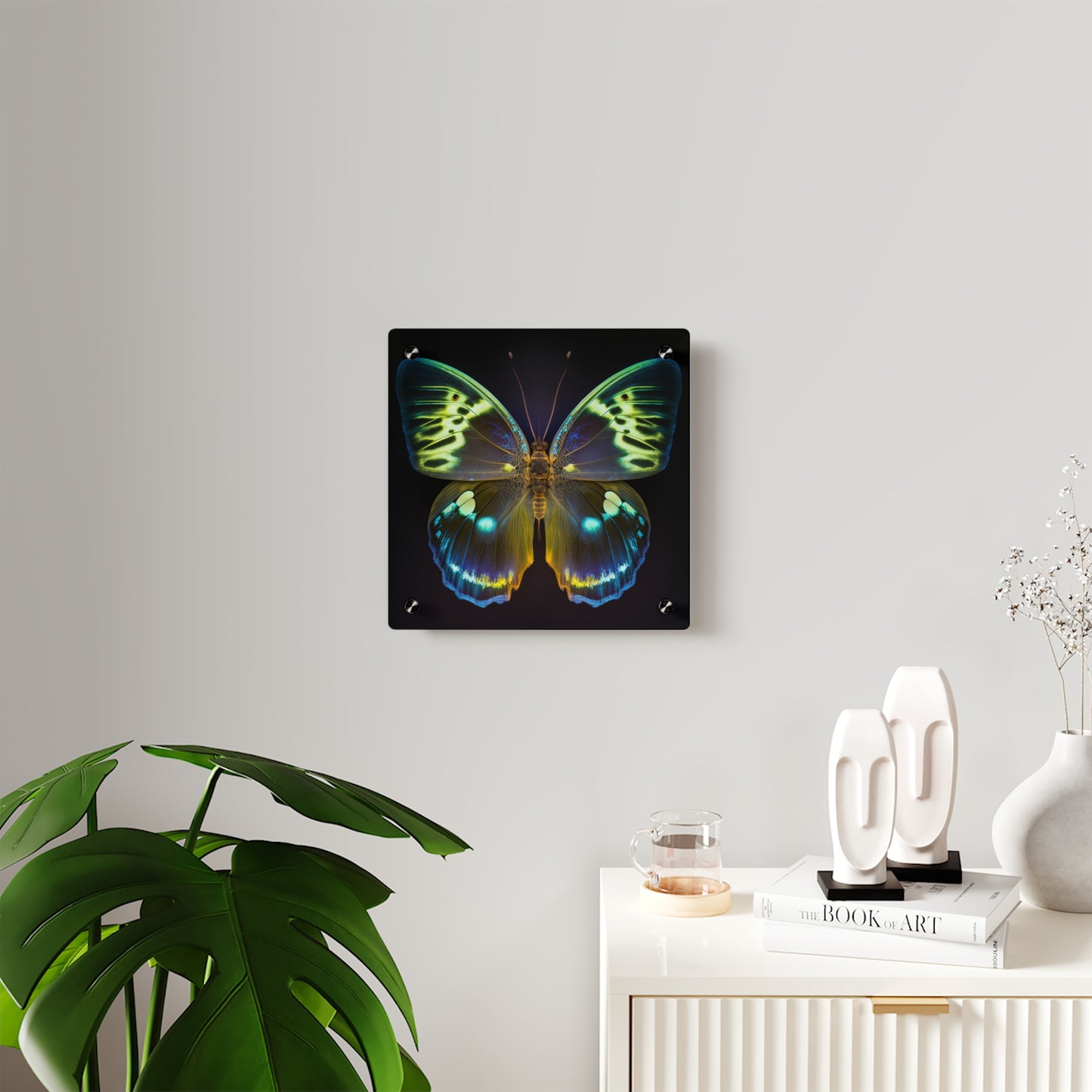 Acrylic Wall Art Panels Neon Hue Butterfly 1