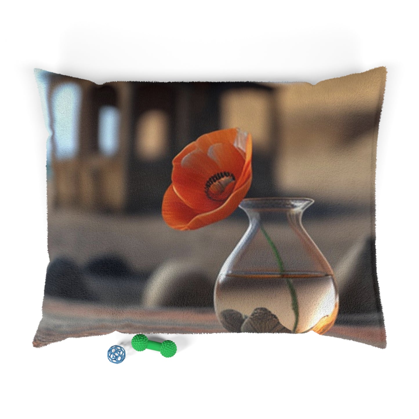 Pet Bed Poppy in a Glass Vase 1