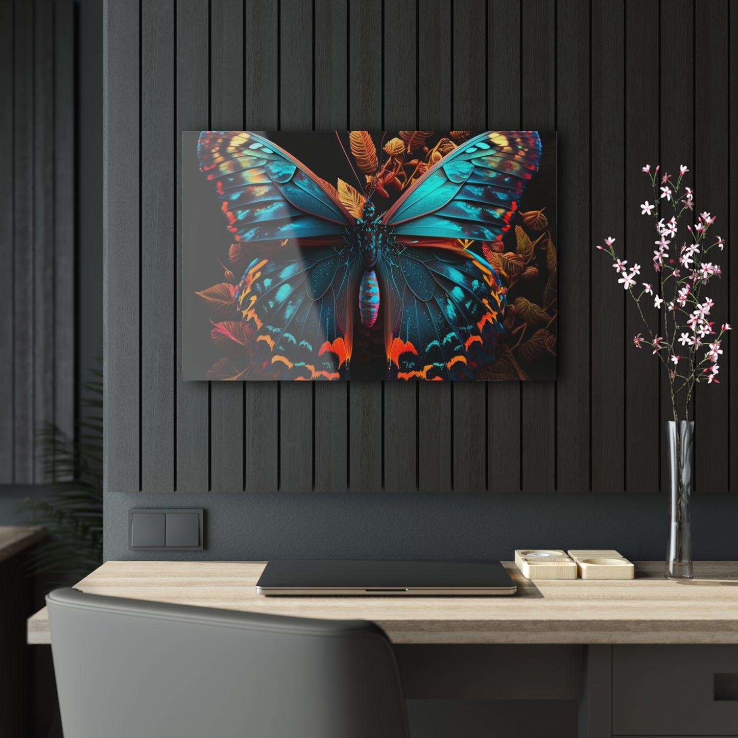 Acrylic Prints Hue Neon Butterfly 1