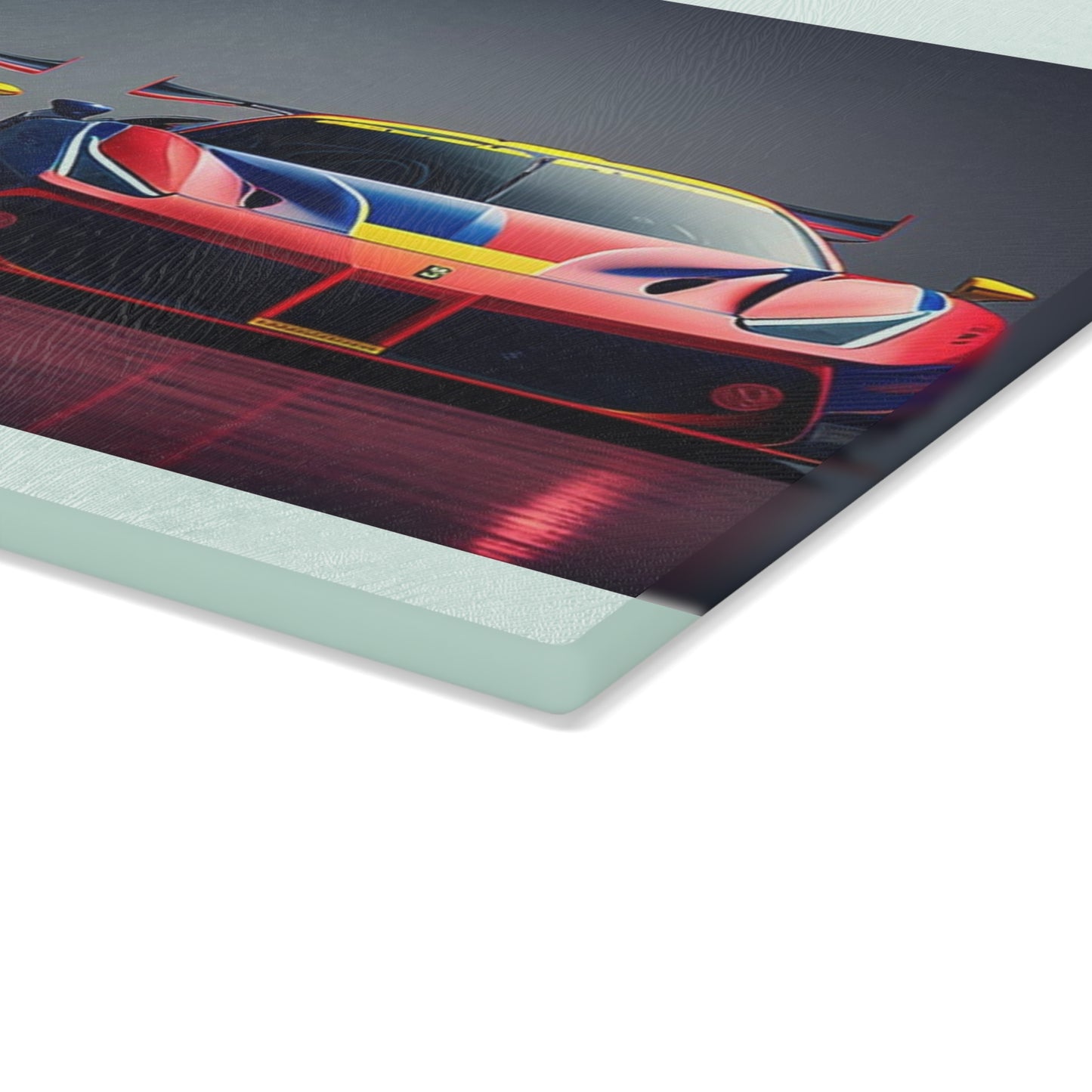 Glass Cutting Board Ferrari Red Blue 1