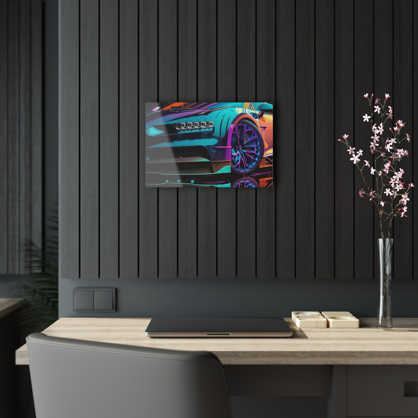 Acrylic Prints Bugatti Neon Chiron 1