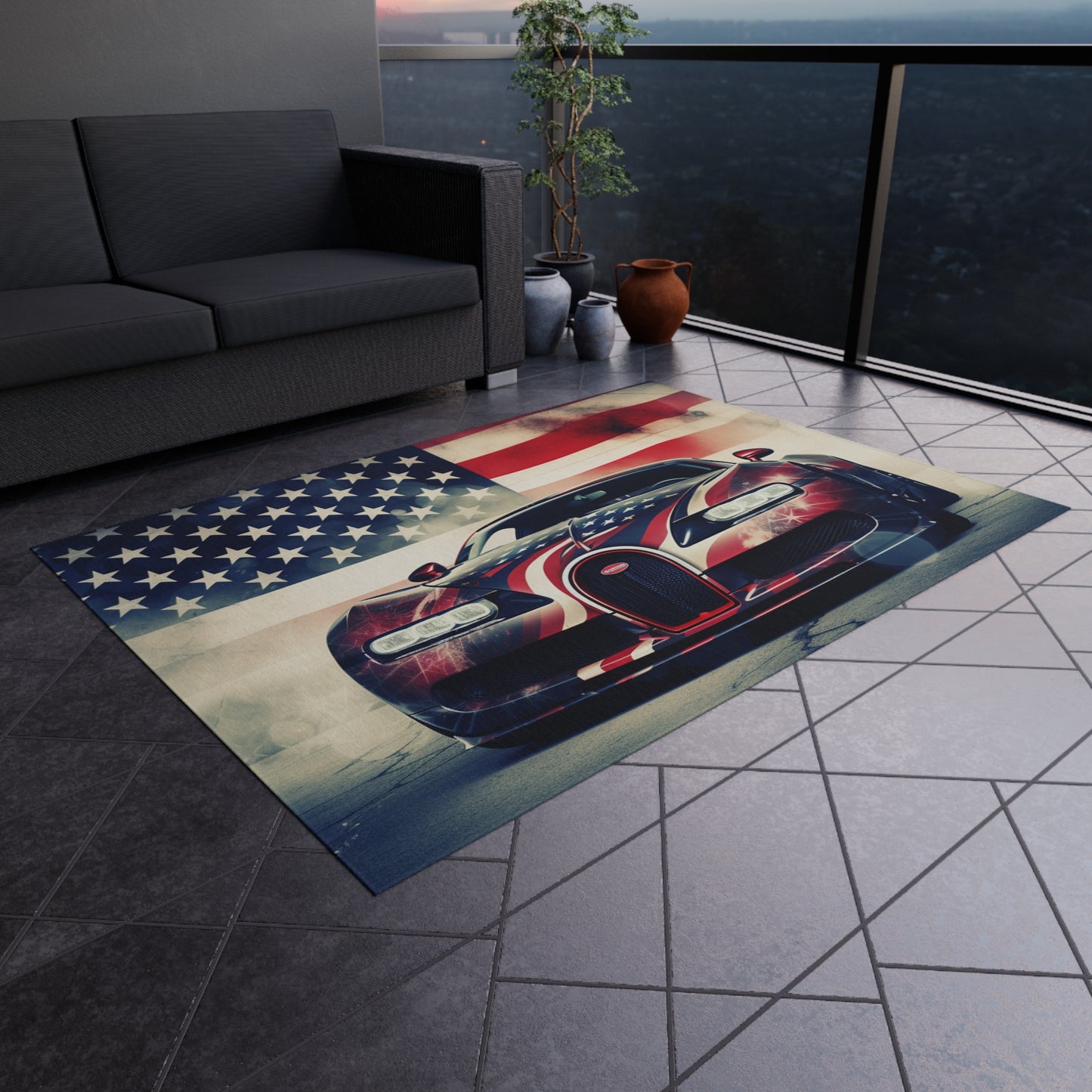 Outdoor Rug  Abstract American Flag Background Bugatti 1