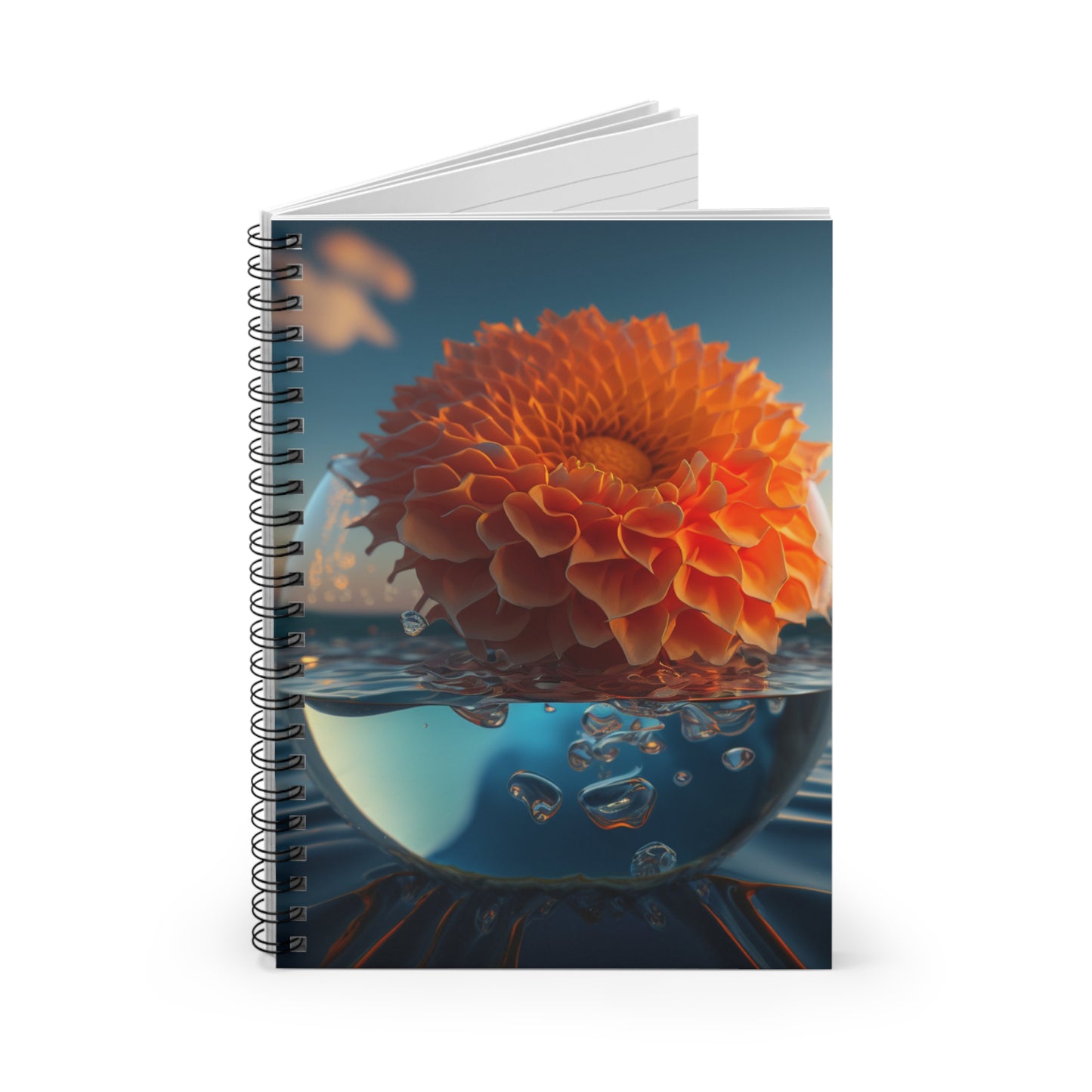 Spiral Notebook - Ruled Line Dahlia Orange 4