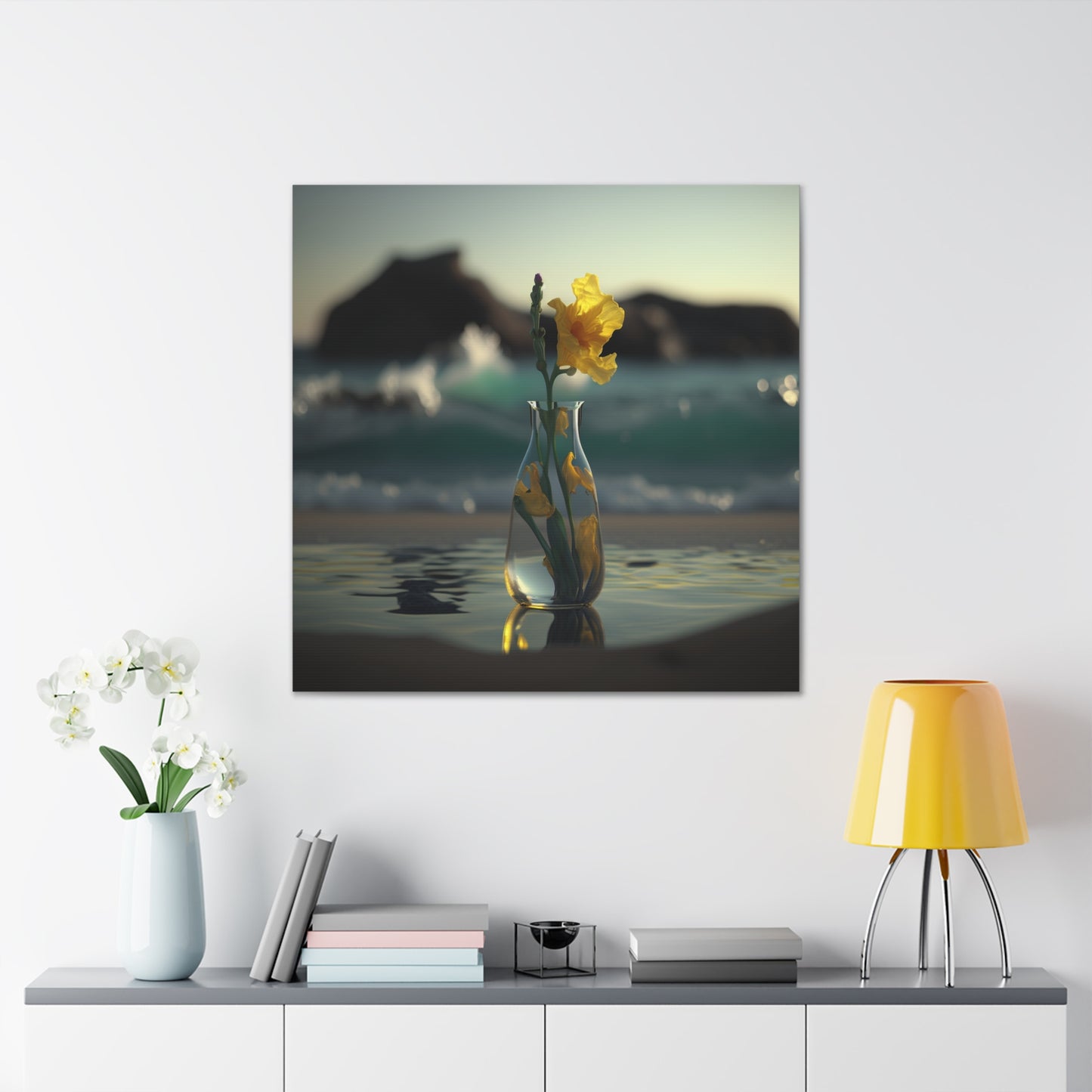 Canvas Gallery Wraps Yellow Gladiolus glass 2