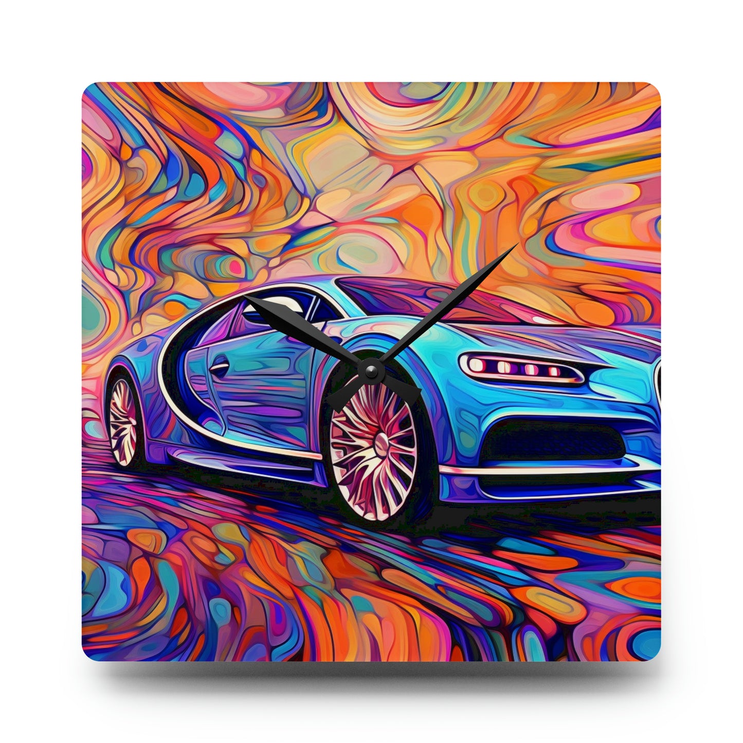 Acrylic Wall Clock Bugatti Abstract Concept 3