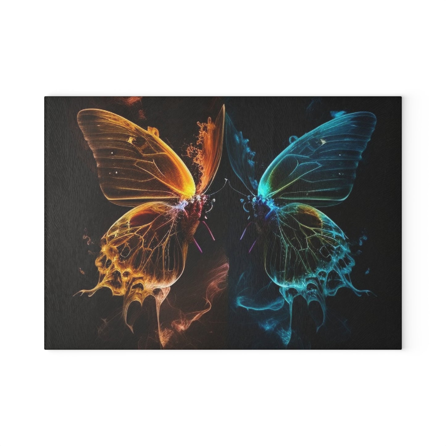 Glass Cutting Board Kiss Neon Butterfly 1