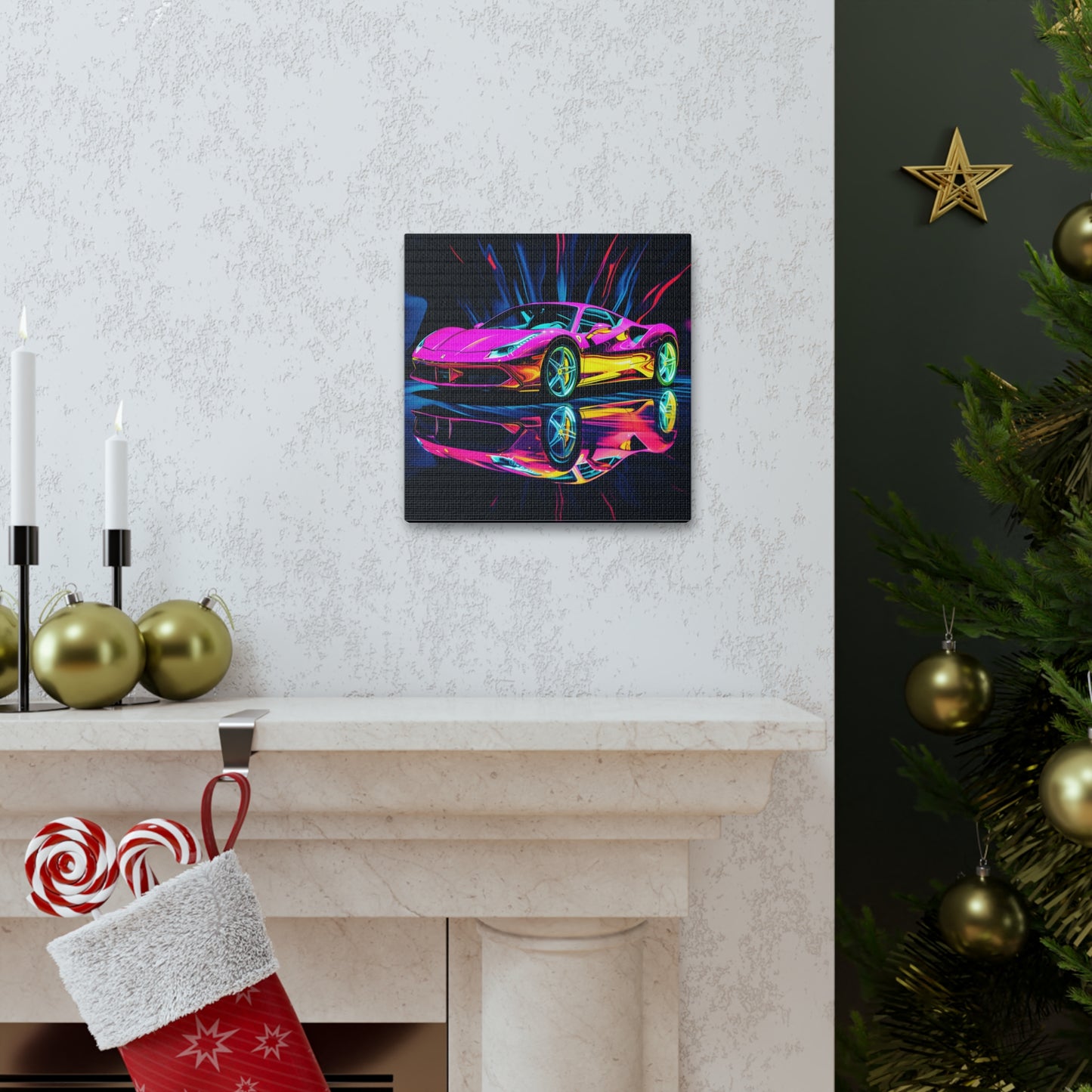 Canvas Gallery Wraps Pink Macro Ferrari 3