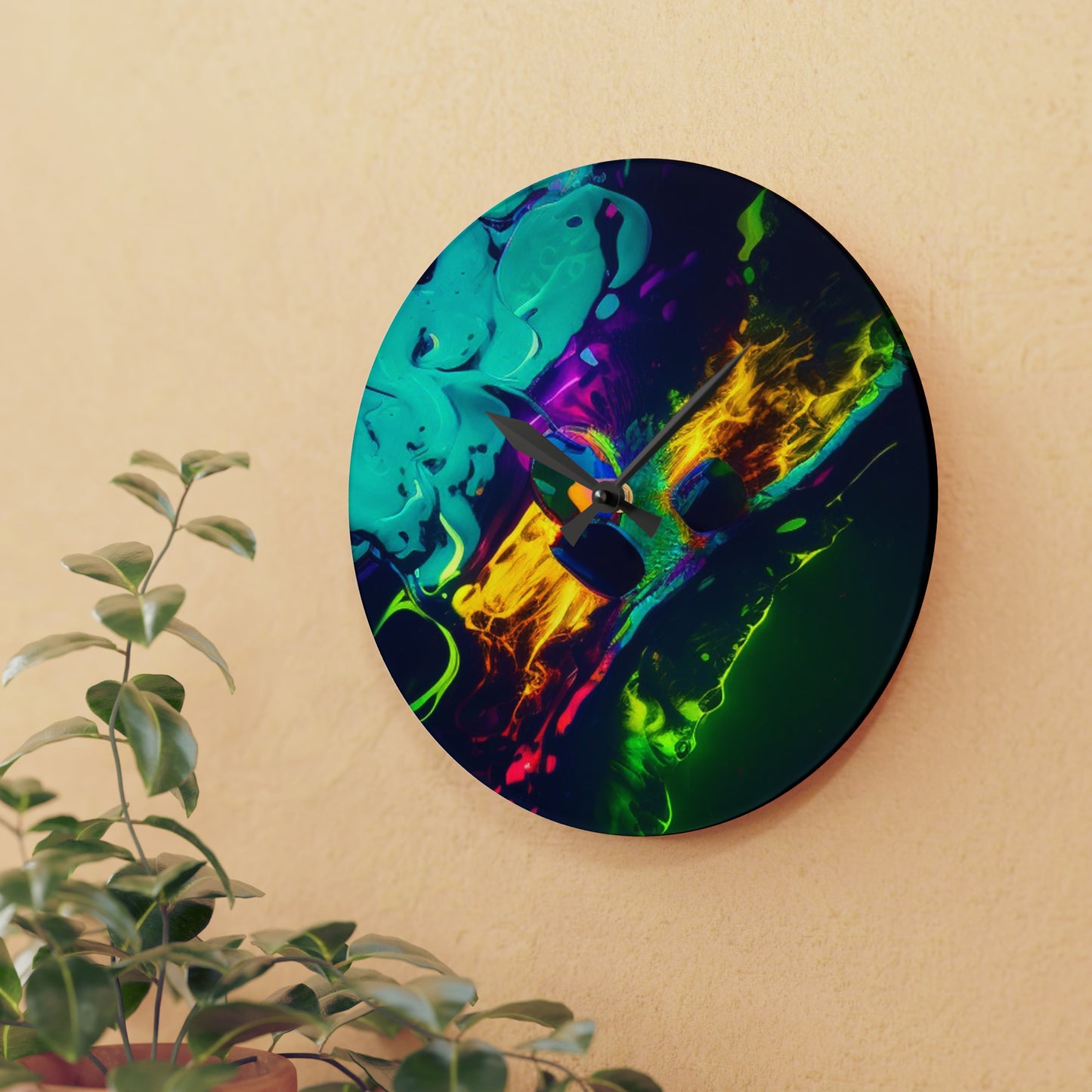 Acrylic Wall Clock Florescent Glow 4