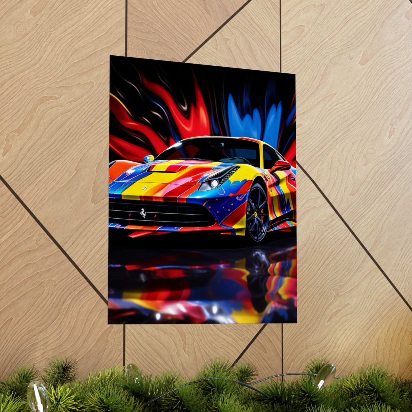 Premium Matte Vertical Posters Hyper Colorfull Ferrari 1