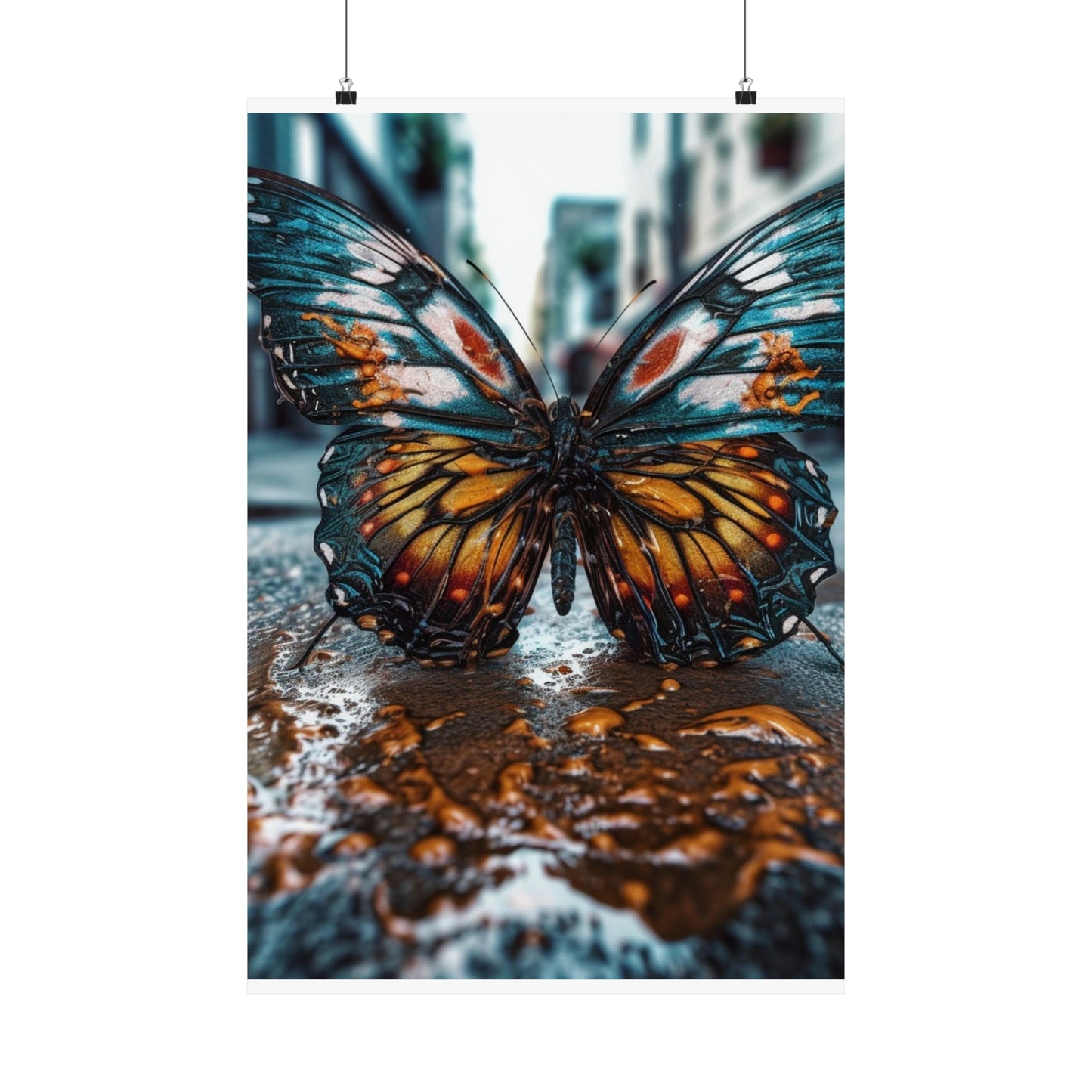 Premium Matte Vertical Posters Water Butterfly Street 3