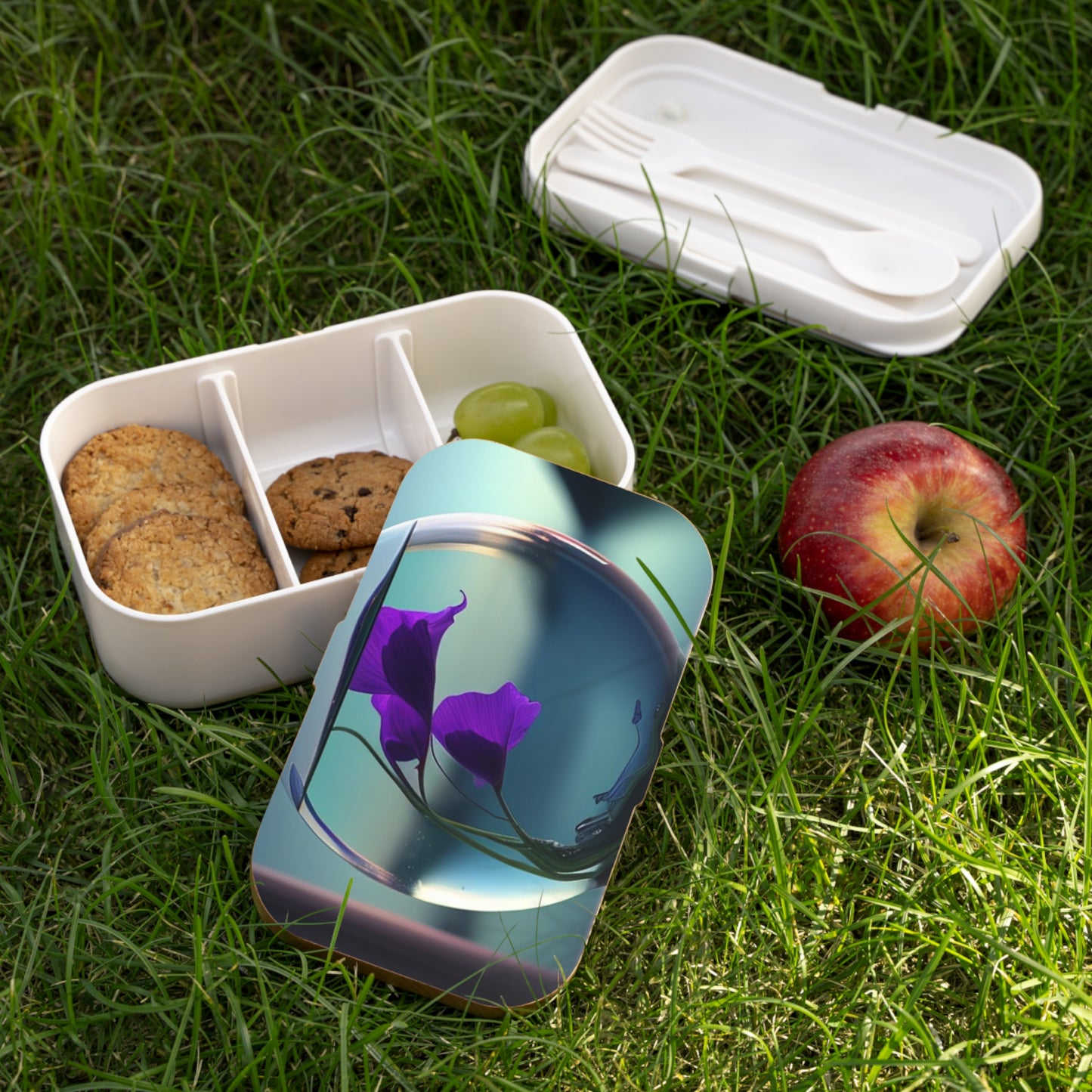 Bento Lunch Box Purple Sweet pea in a vase 2