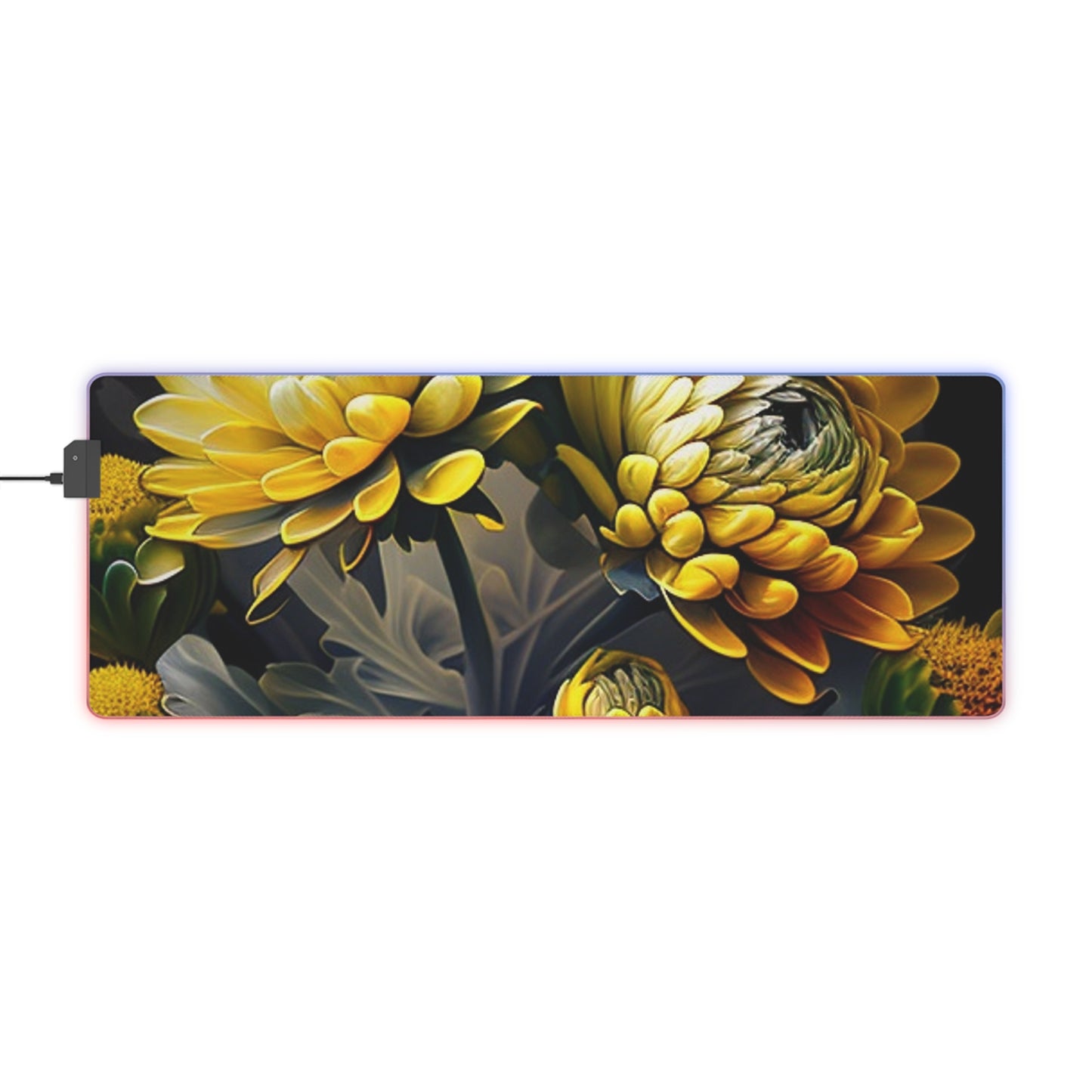 LED Gaming Mouse Pad Yellow Hermosas Flores Amarillas 2