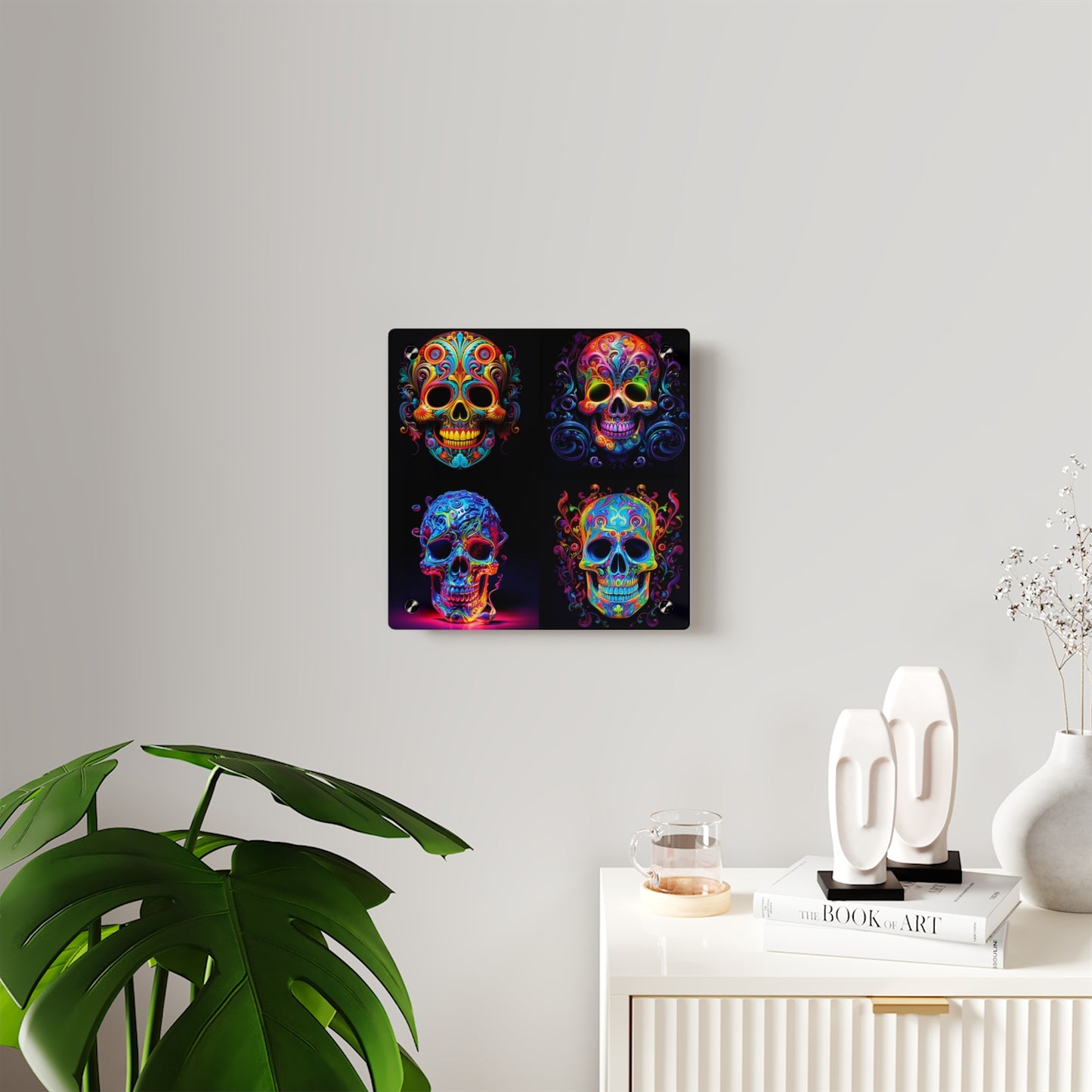 Acrylic Wall Art Panels Macro Skull Color 5