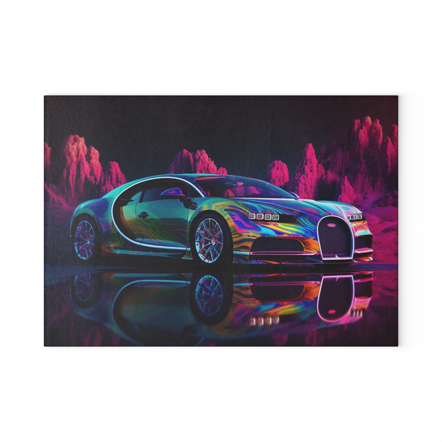 Glass Cutting Board Florescent Bugatti Flair 2