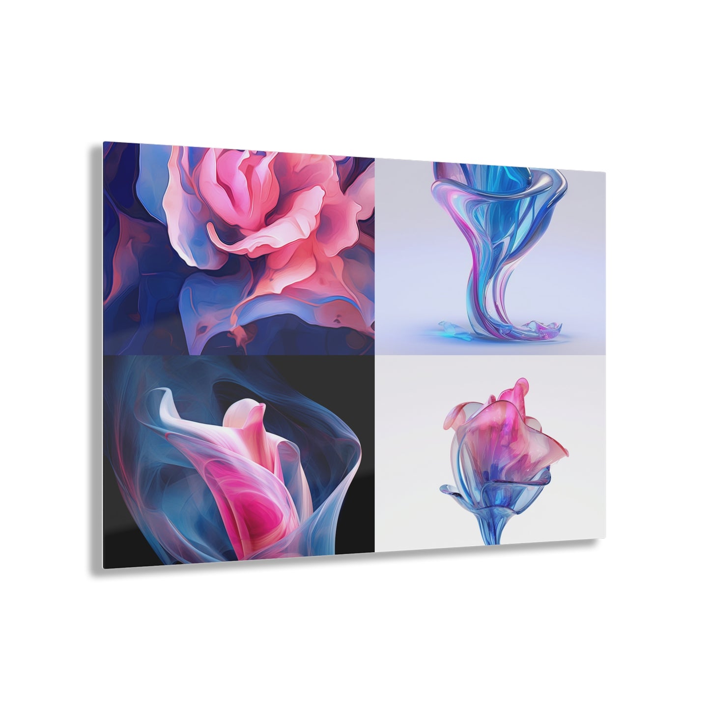 Acrylic Prints Pink & Blue Tulip Rose 5