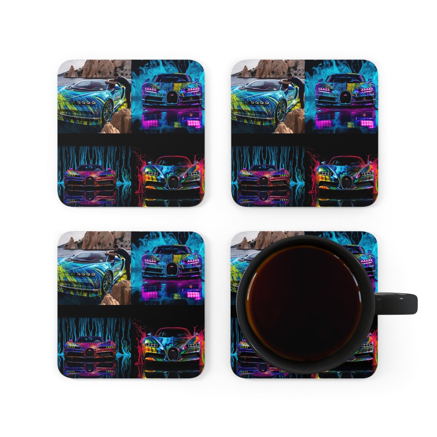 Corkwood Coaster Set Bugatti Water 5