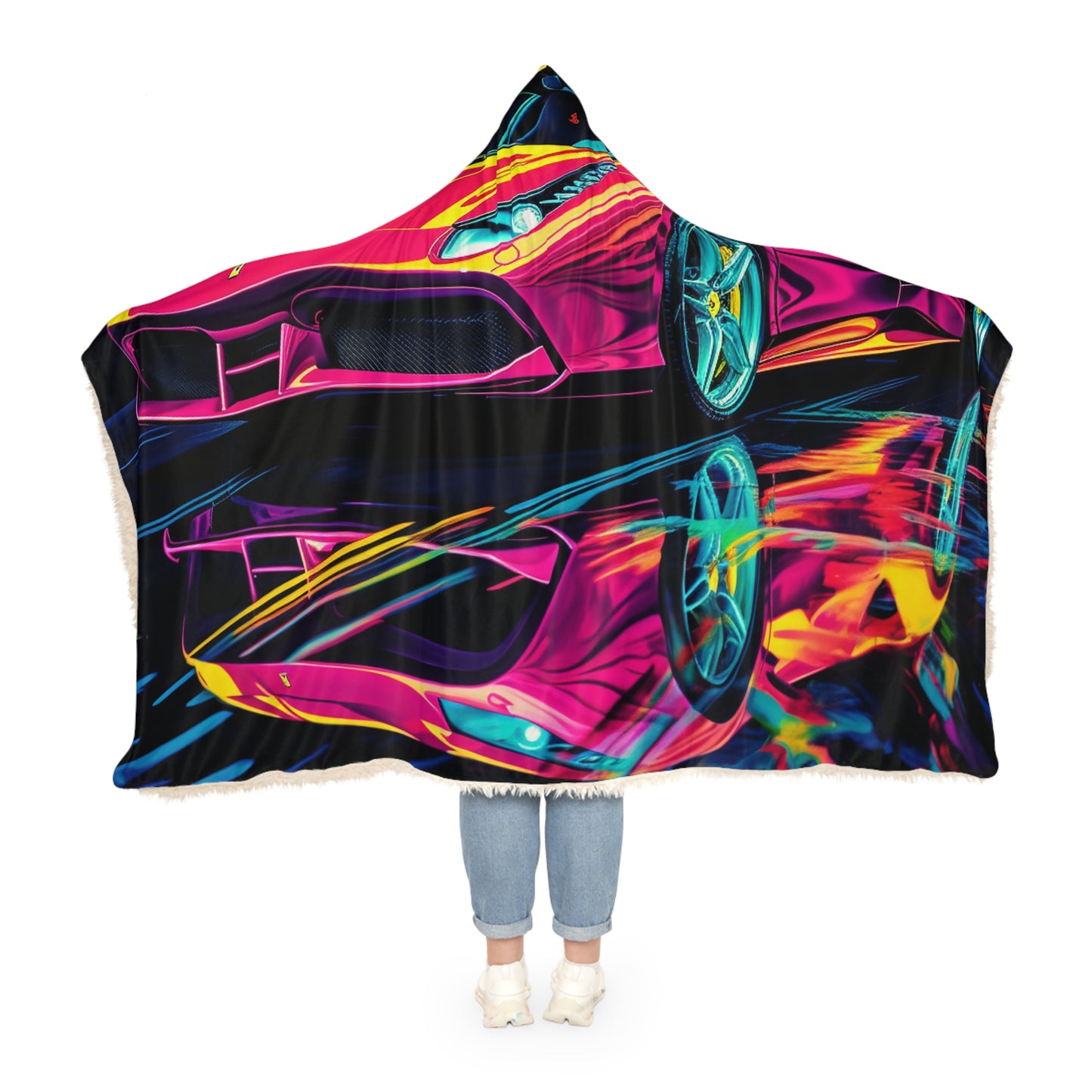 Snuggle Hooded Blanket Pink Ferrari Macro 1