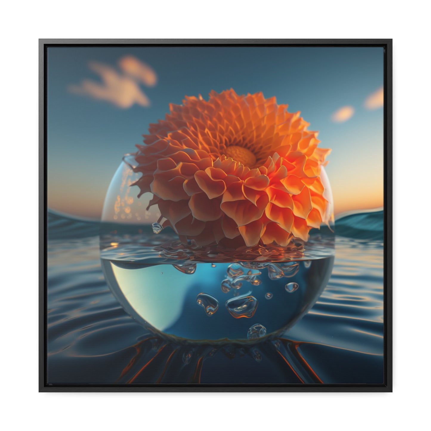 Gallery Canvas Wraps, Square Frame Dahlia Orange 4