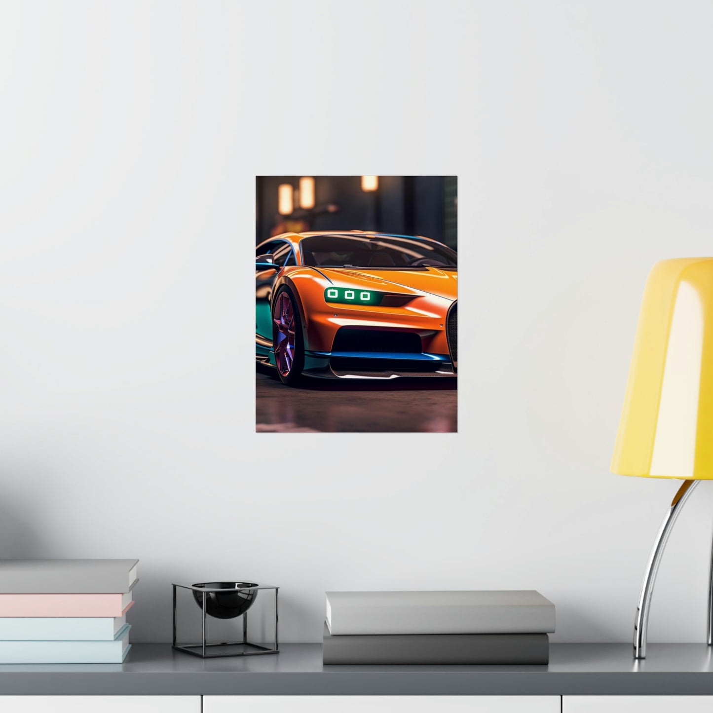 Premium Matte Vertical Posters Hyper Bugatti Neon Chiron 1