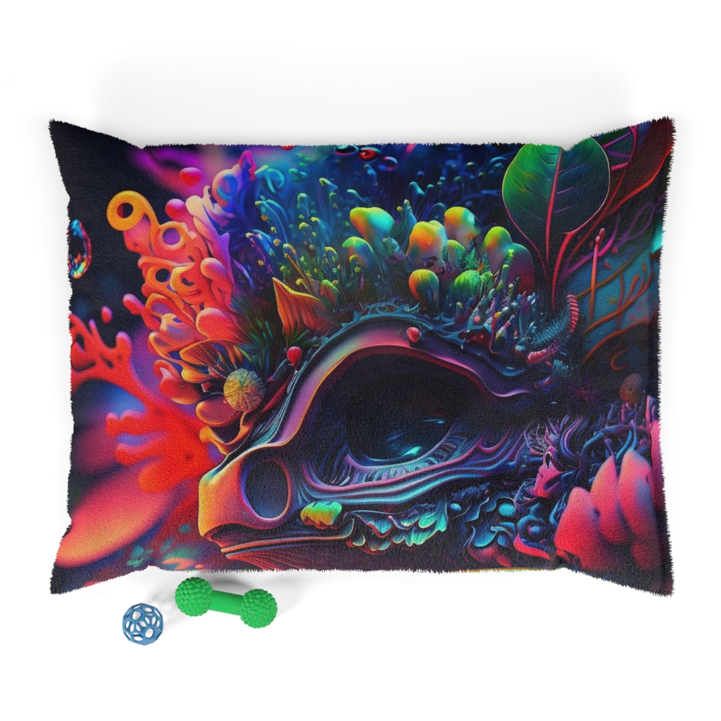 Pet Bed Florescent Skull Death 2